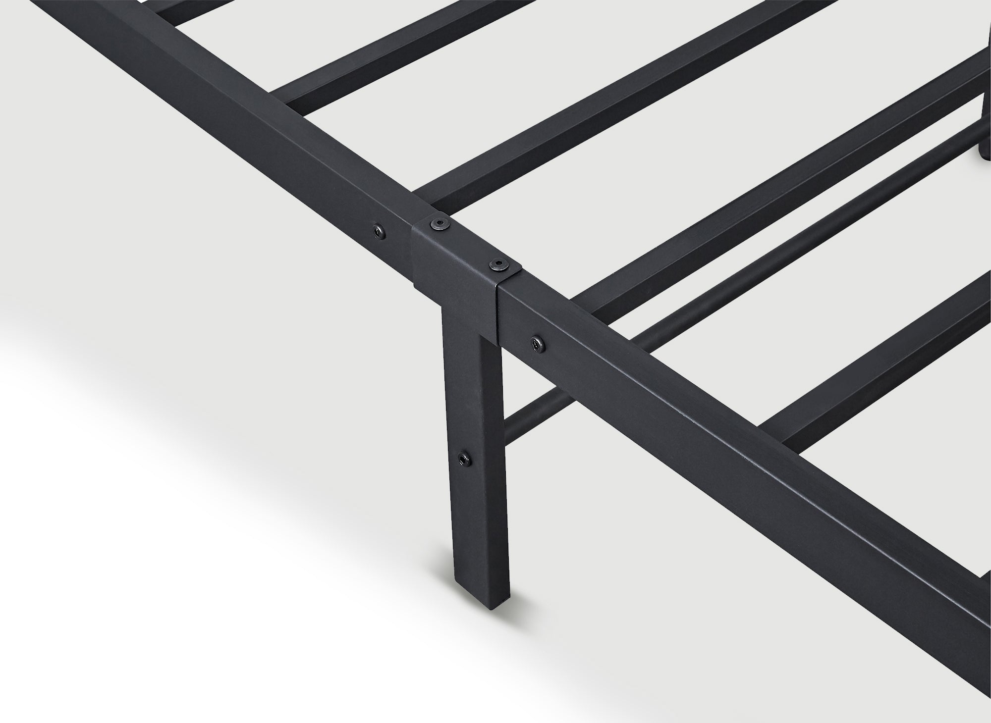 Cama doble GASTON de metal negro, 160x200 cm