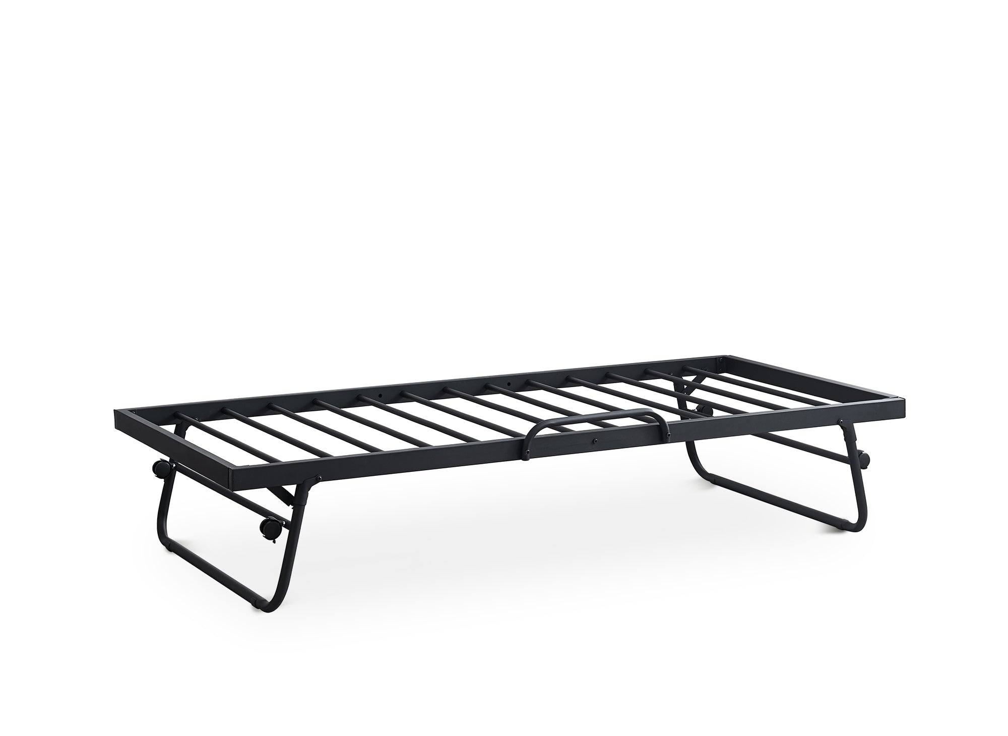 Sofá cama ALICIA de metal negro con cama extraíble, 90 x 190 cm