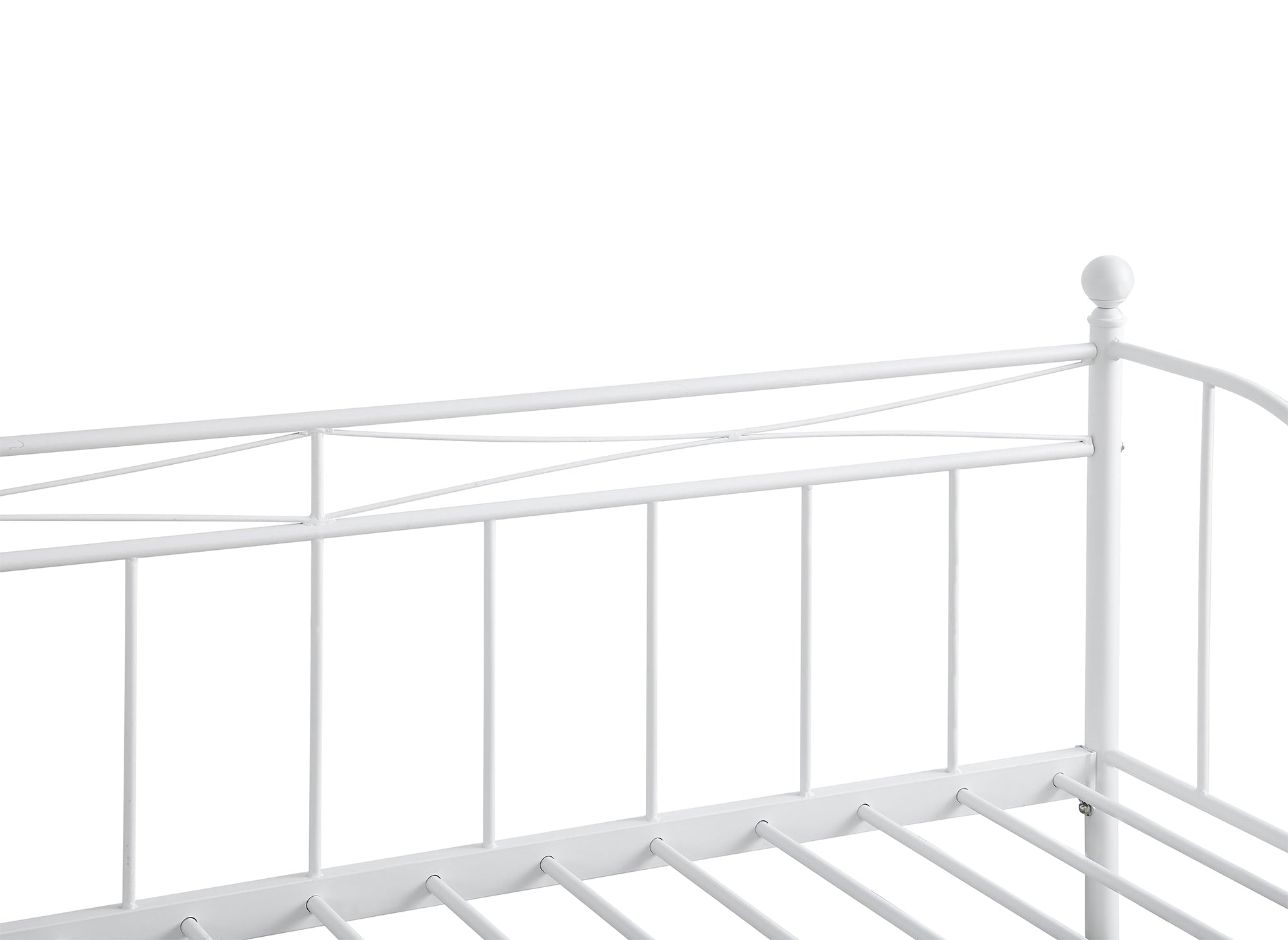 Sofá cama ALICIA de metal blanco con cama extraíble, 90 x 190 cm