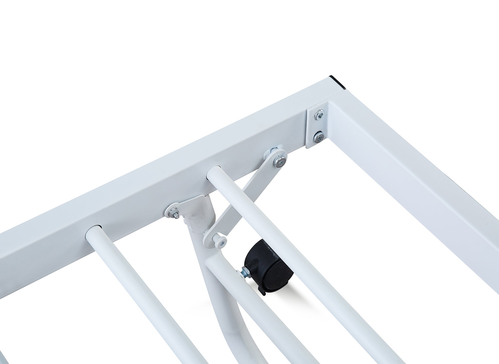 Sofá cama ALICIA de metal blanco con cama extraíble, 90 x 190 cm