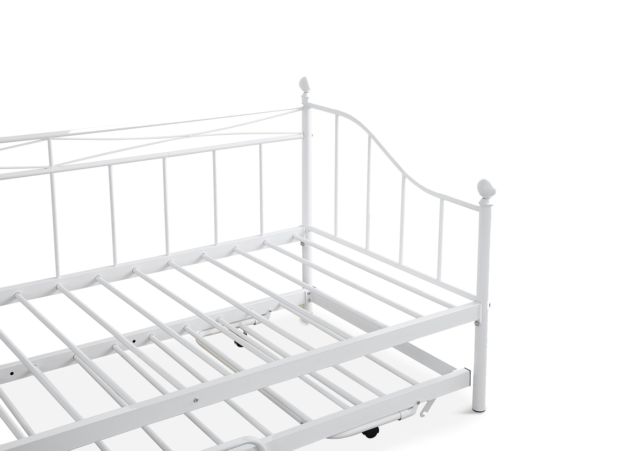 Sofá cama ALICIA de metal blanco con cama extraíble, 90 x 190 cm