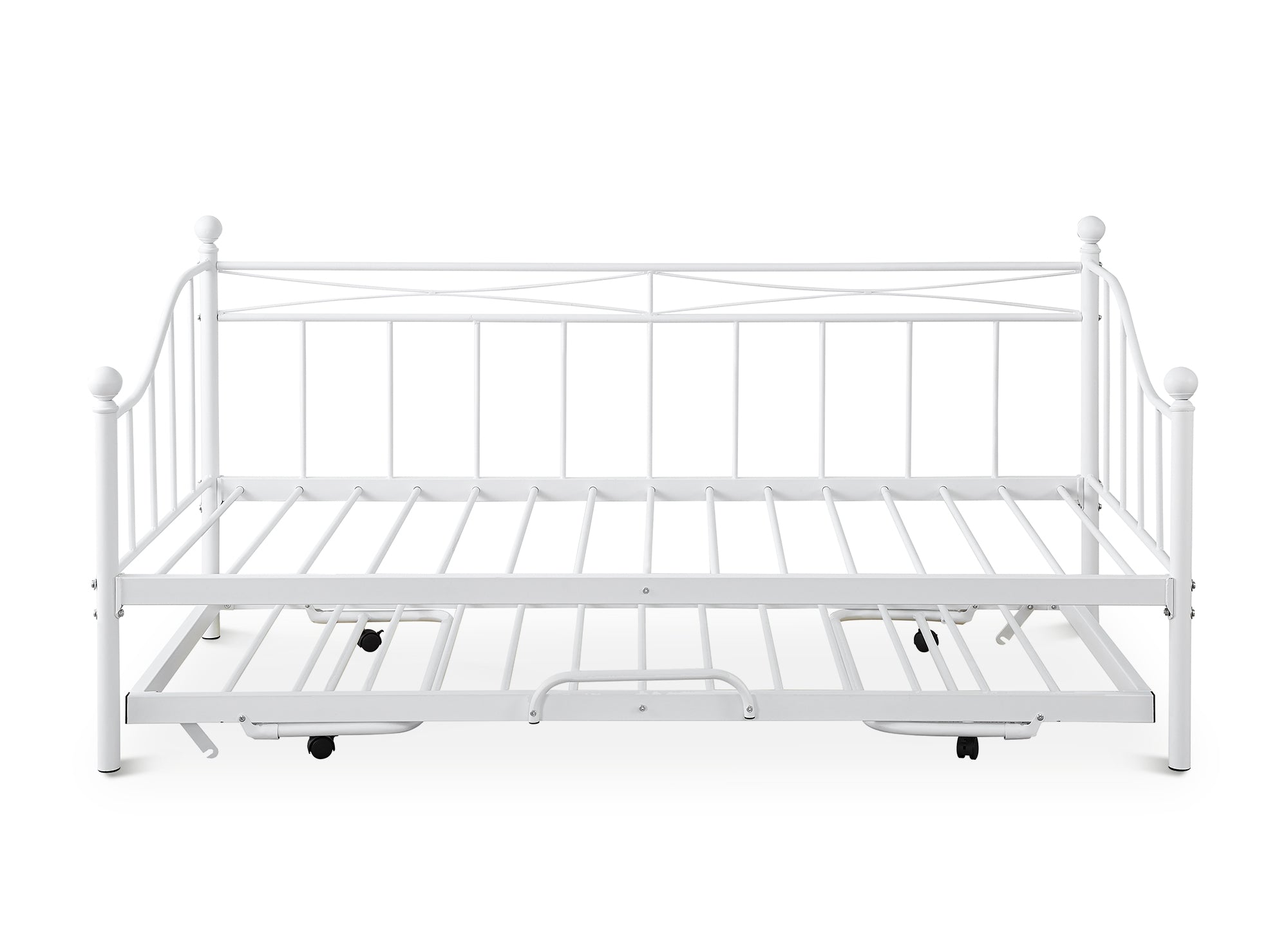 Sofá cama ALICIA de metal blanco con cama extraíble, 90 x 190 cm