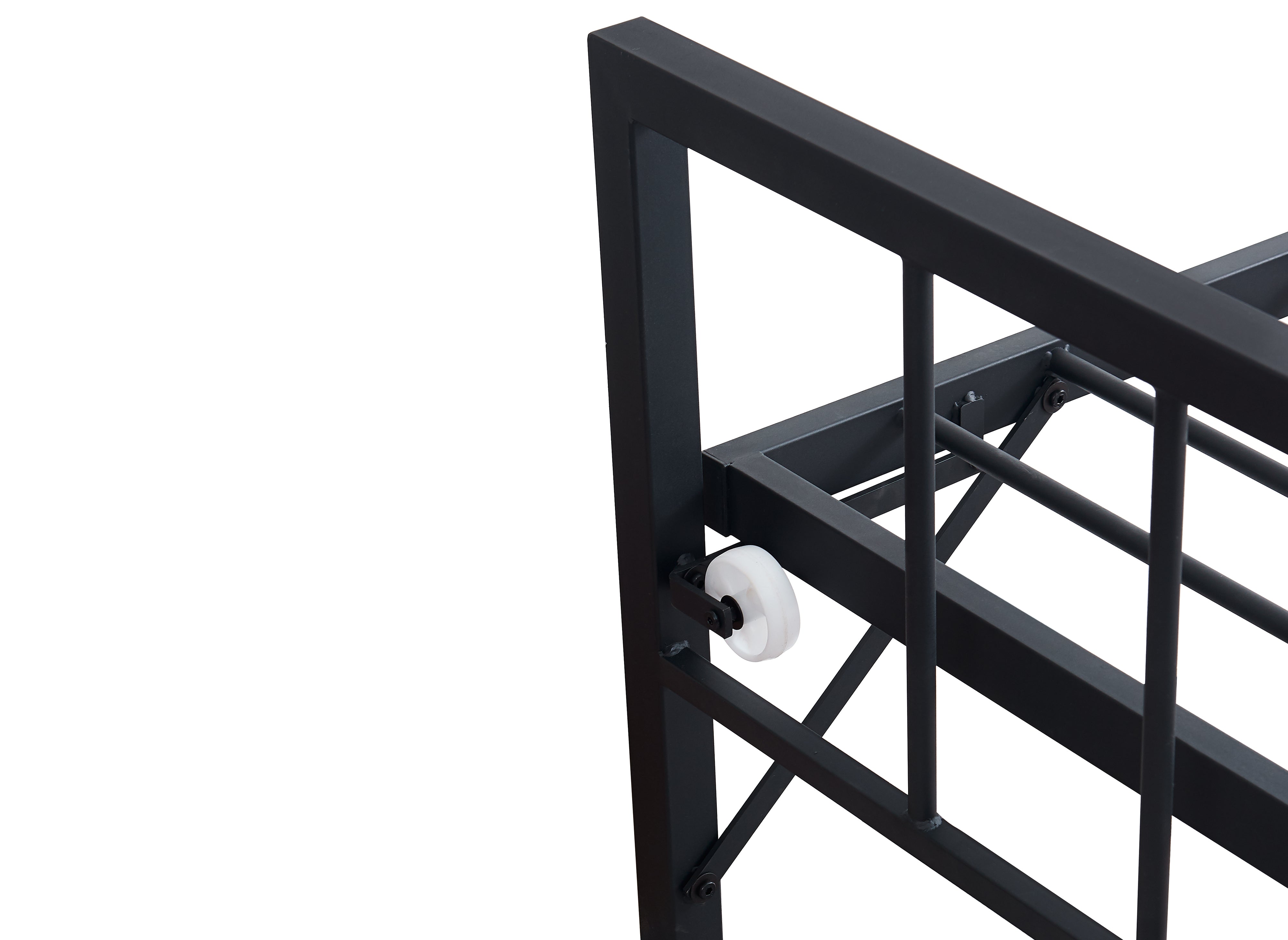 Sofá cama TORRY de metal negro con cama nido extraíble, 90 x 190 cm