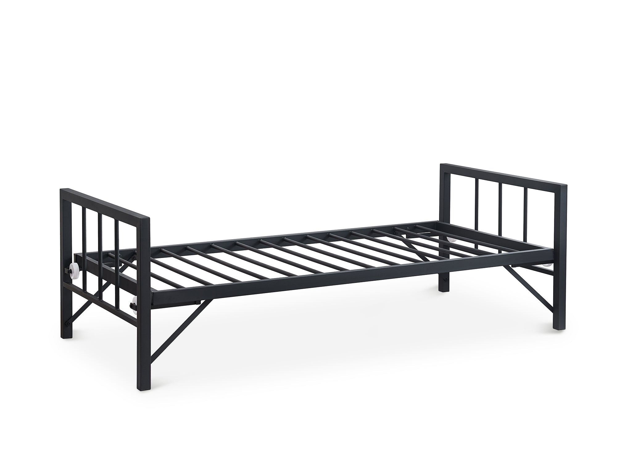 Sofá cama TORRY de metal negro con cama nido extraíble, 90 x 190 cm
