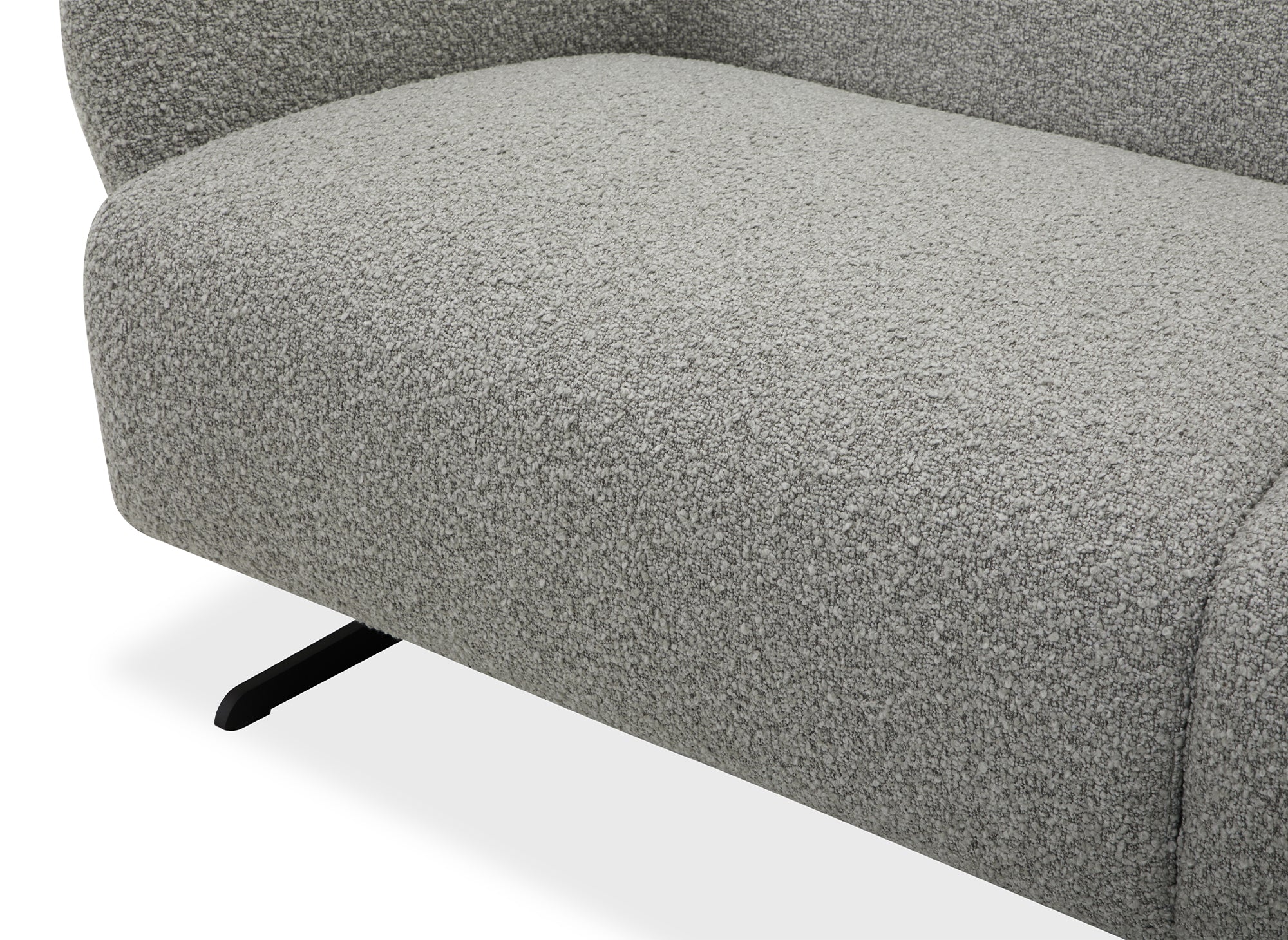 Sofá de 3 plazas LEXIE en tejido efecto piel de oveja gris claro