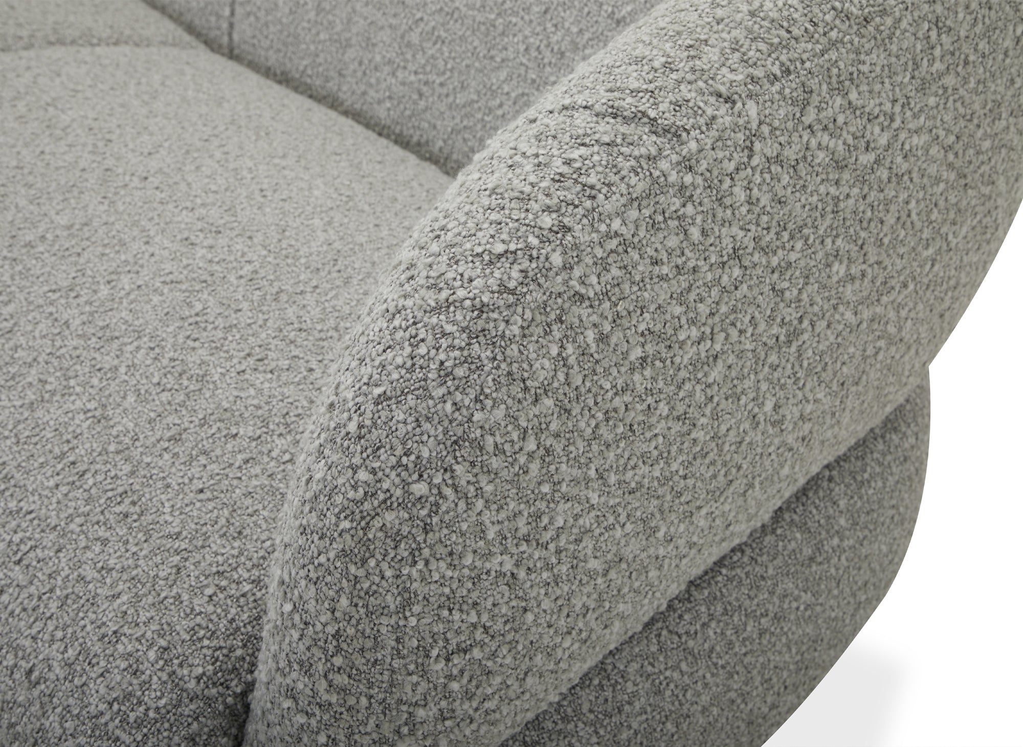 Sofá de 3 plazas LEXIE en tejido efecto piel de oveja gris claro