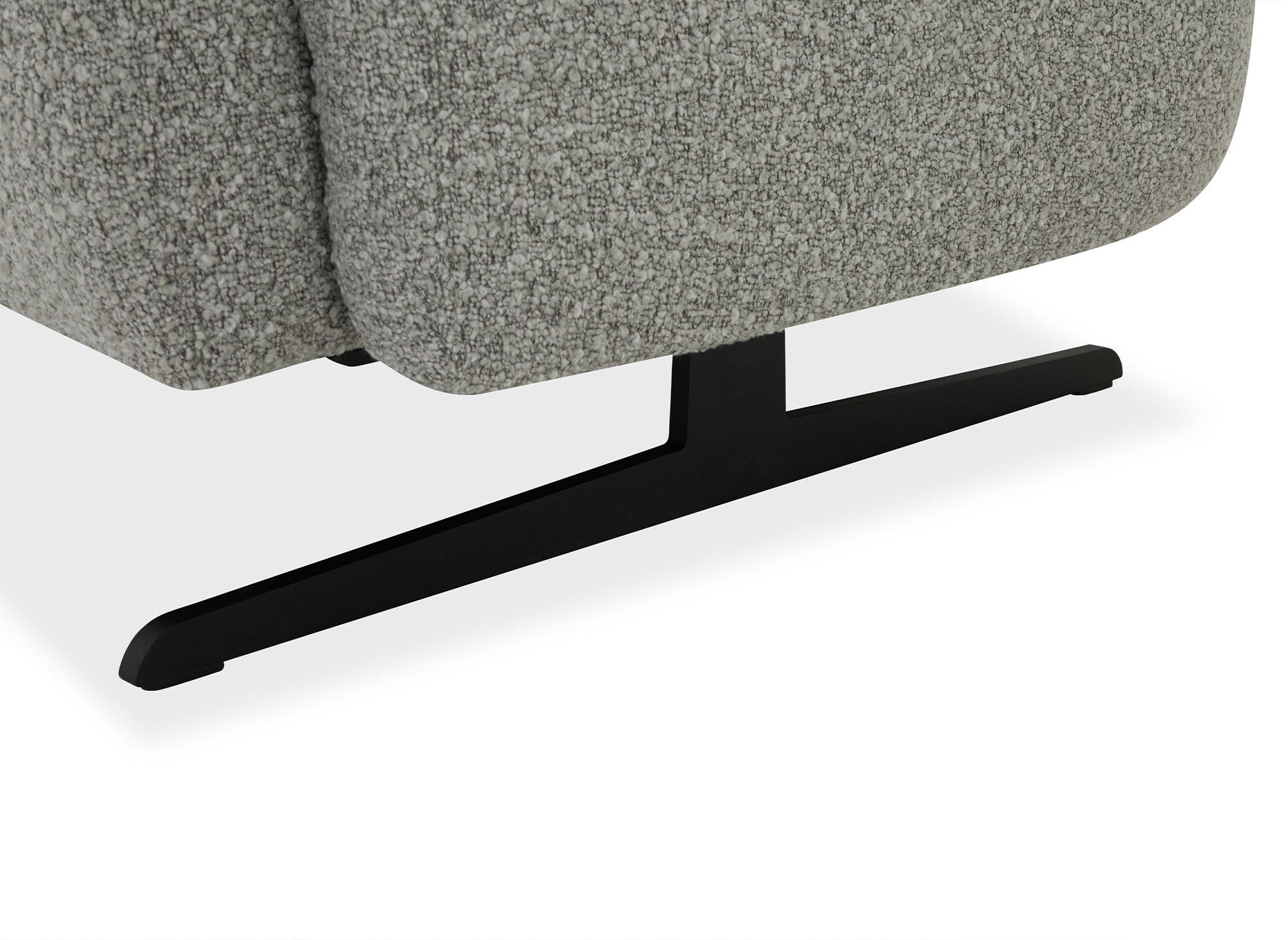 Sofá de 3 plazas LEXIE en tejido efecto piel de oveja gris claro