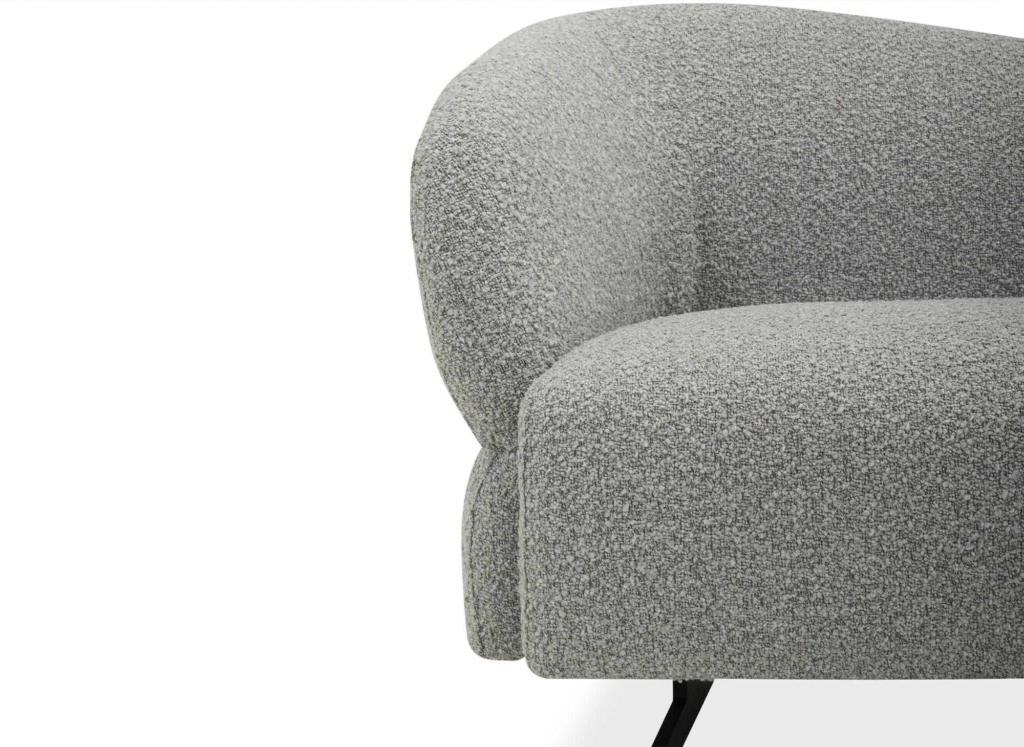 Sofá de 3 plazas LEXIE en tejido efecto piel de oveja gris claro