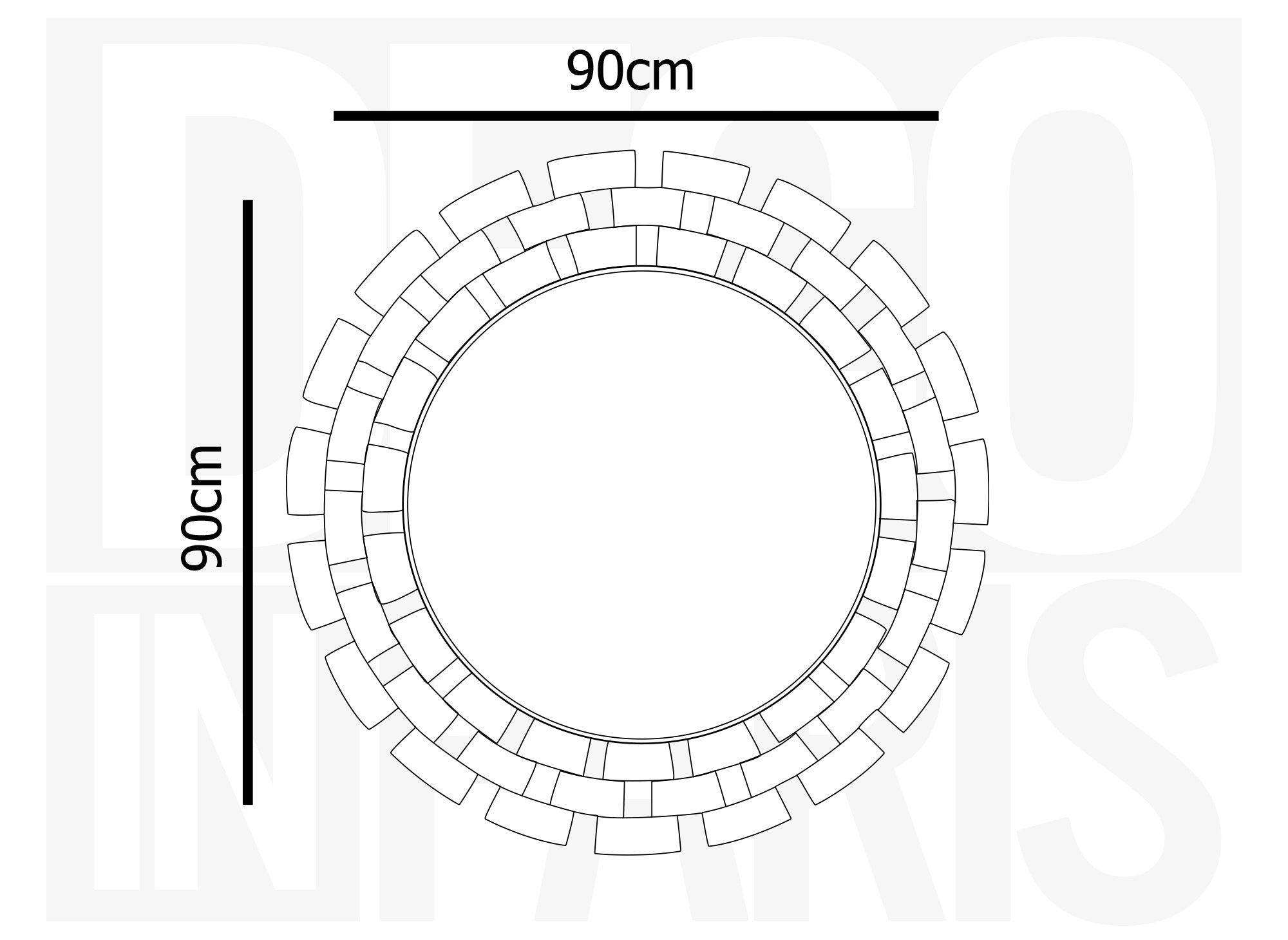 Espejo de pared redondo plateado ALBA de 90 cm