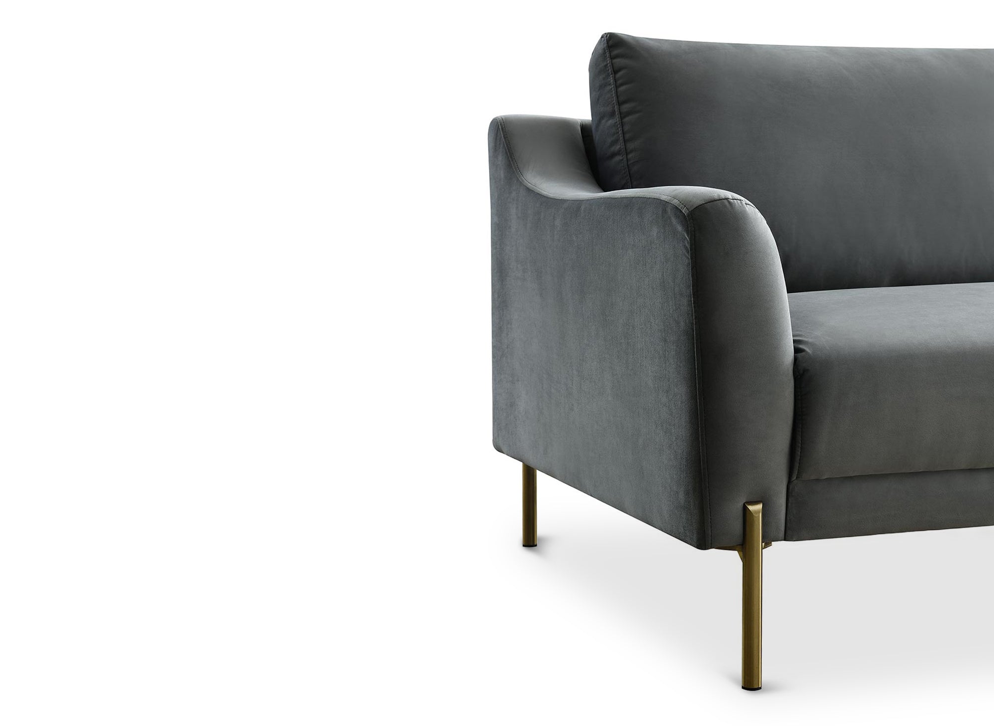 Sofá recto de 2 plazas CELINE en terciopelo gris