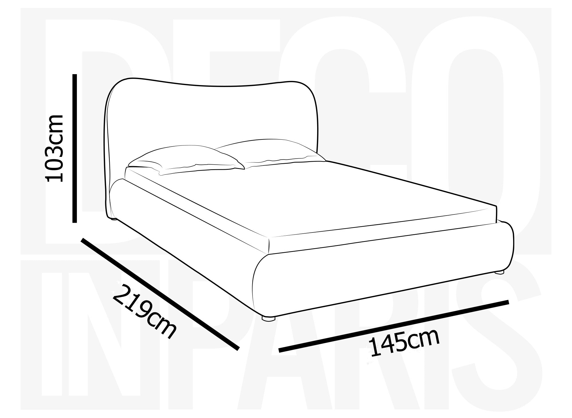 Cama doble PAMELA blanca con efecto piel de oveja (140 x 190 cm)