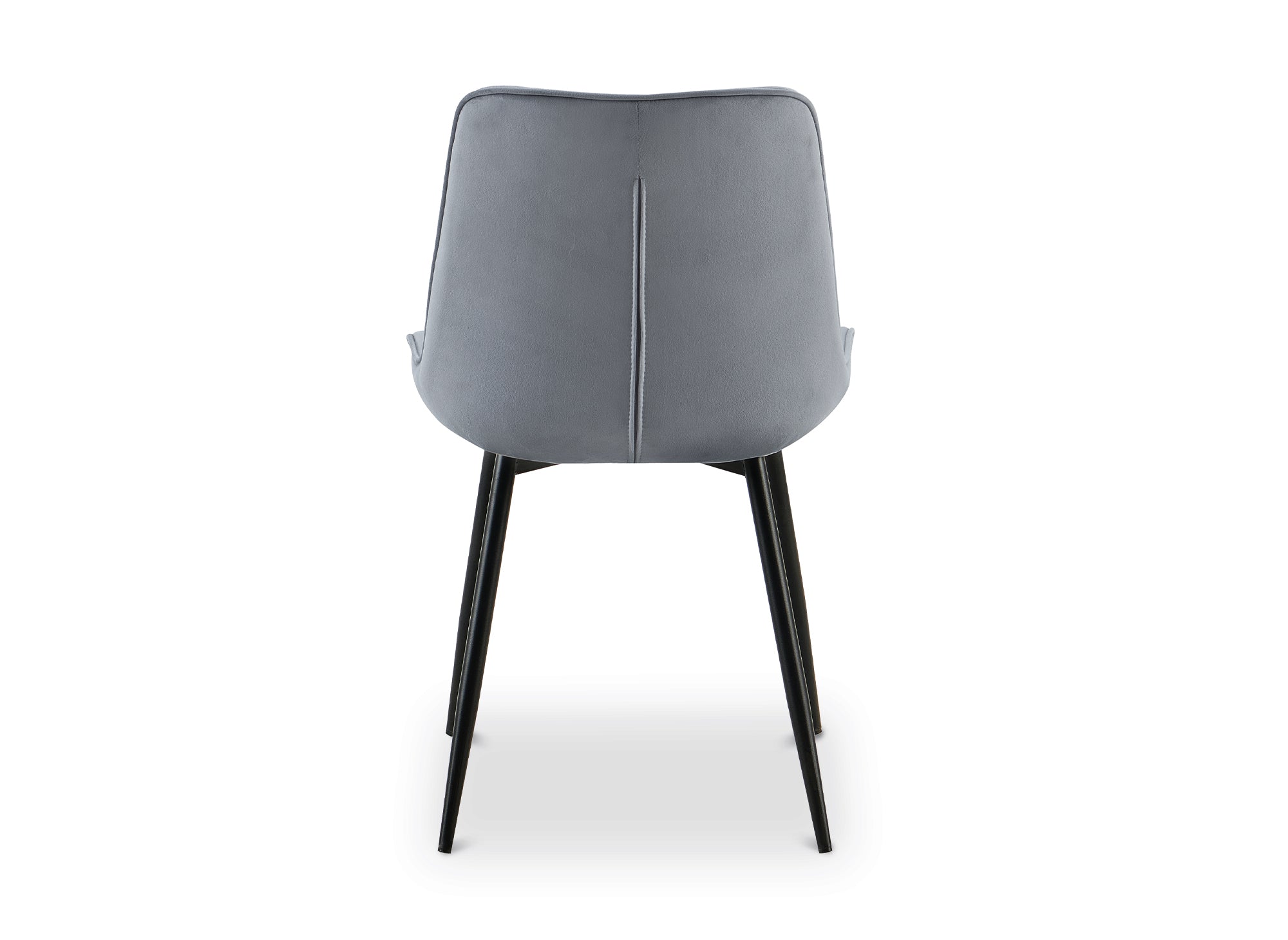 Juego de 4 sillas SOREN tapizadas en terciopelo gris