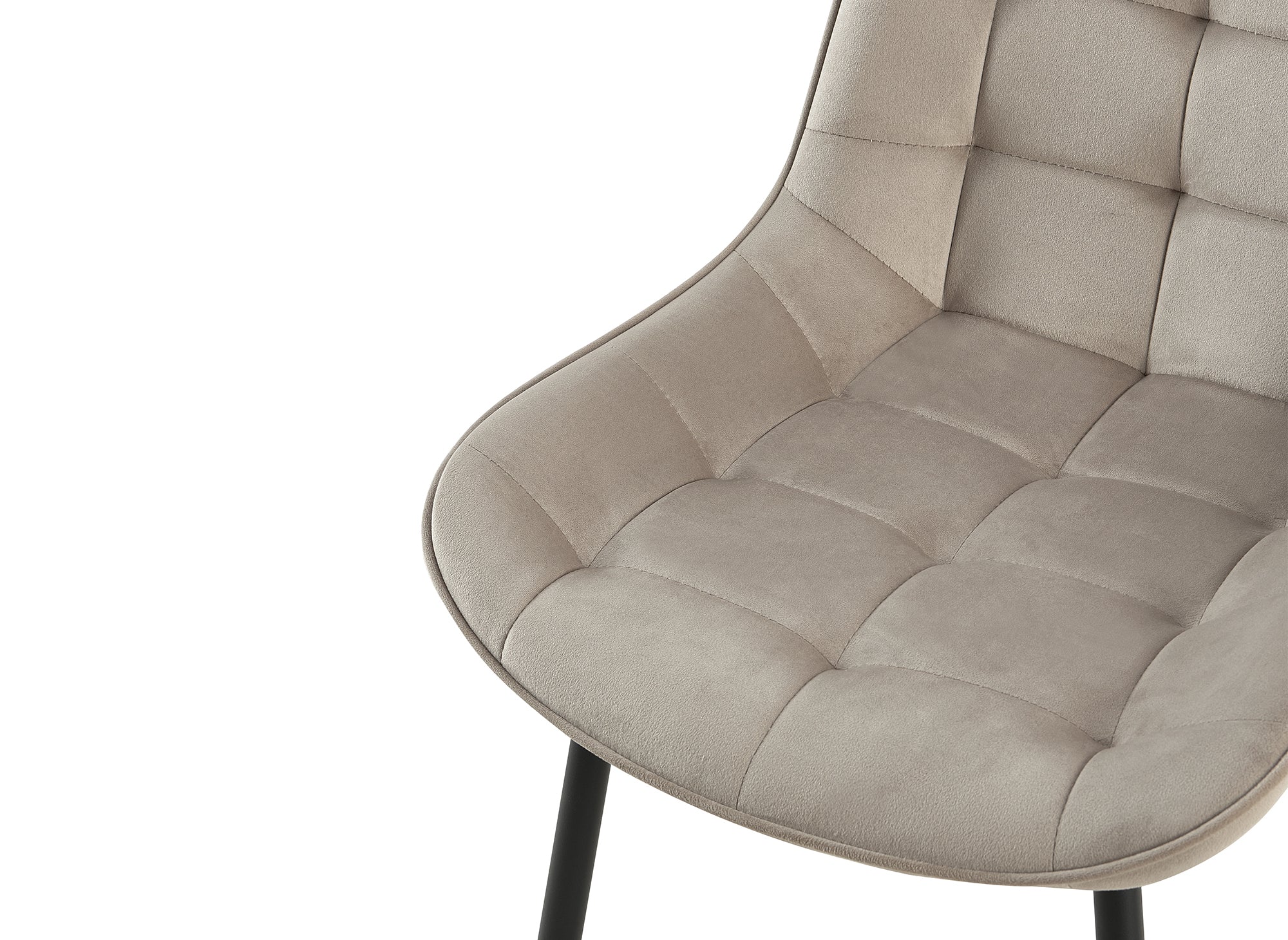 Juego de 4 sillas SOREN tapizadas en terciopelo beige