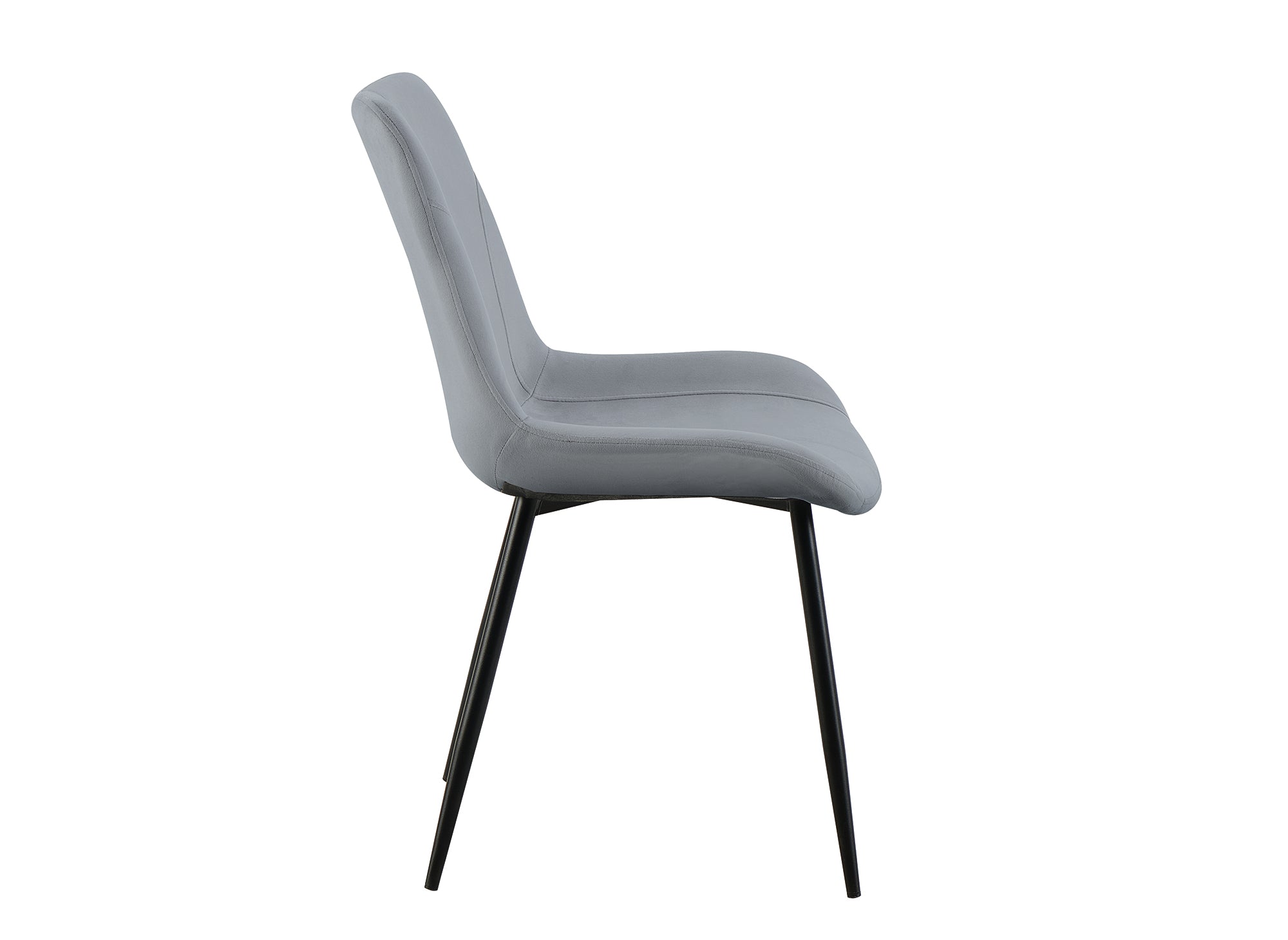 Juego de 4 sillas THARA de terciopelo gris