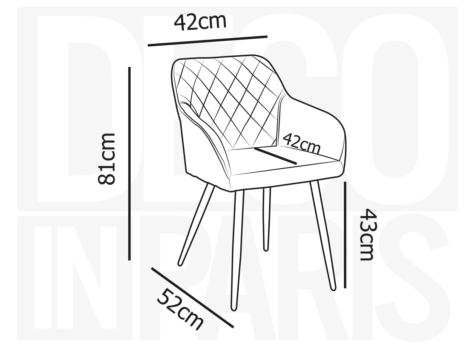 Conjunto de 2 sillones KANA de terciopelo verde