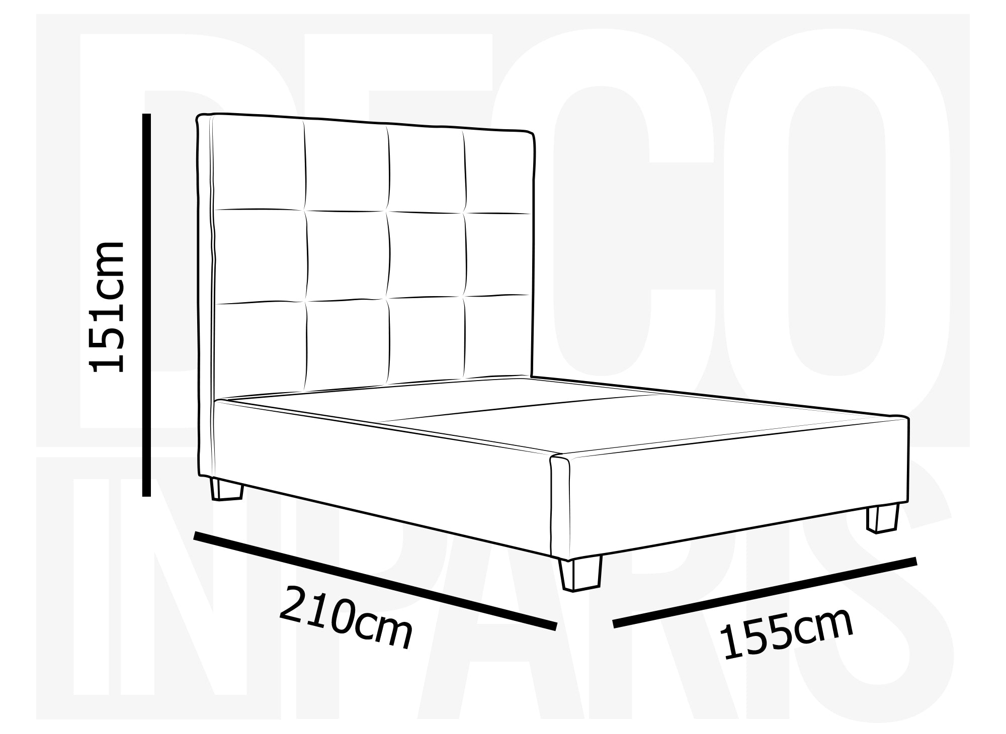 Cama de diseño CAROLINE con almacenaje, tapizada en terciopelo gris, 140 x 190 cm