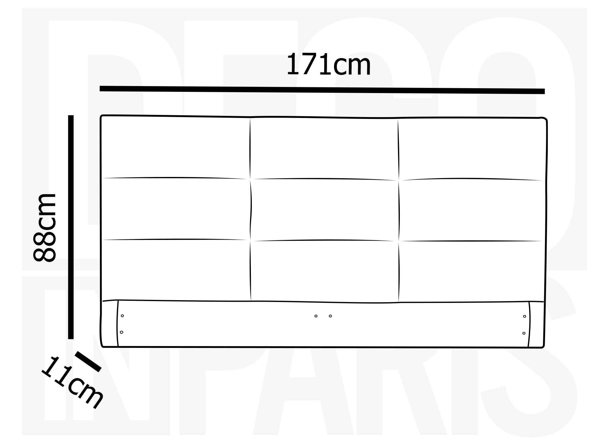Cabecero de diseño MATTY de tela gris, 160 cm