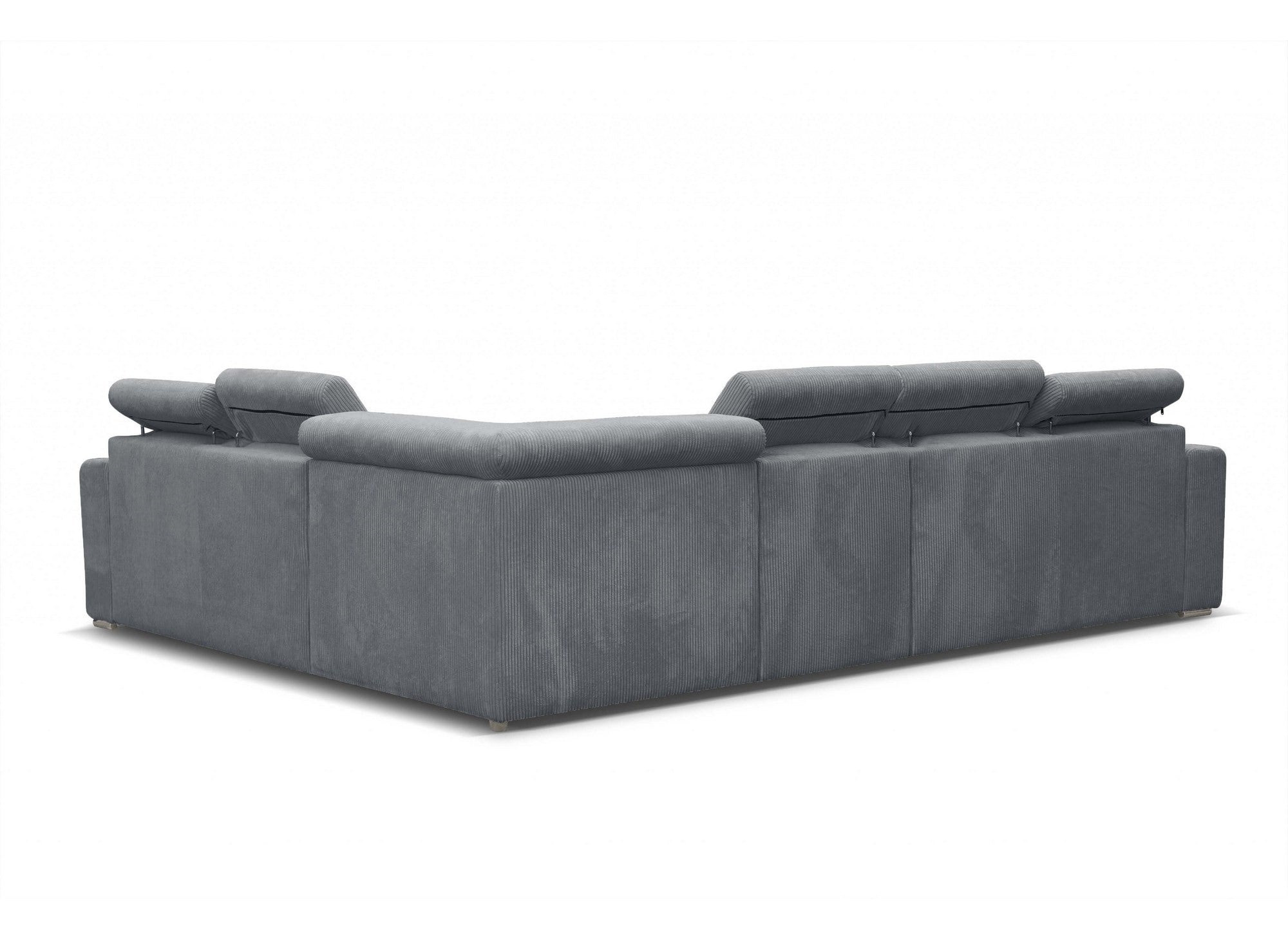 Sofá esquinero convertible y reversible MERYL XL en pana gris oscuro