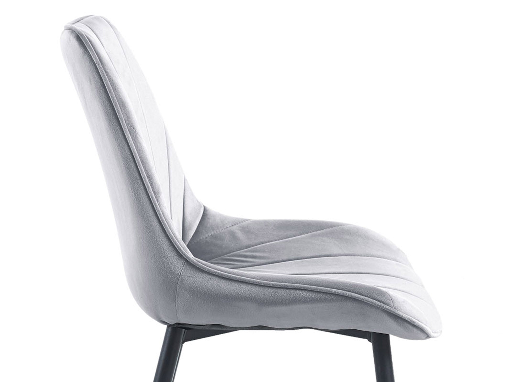 Conjunto de 4 sillas de diseño ELOVA en terciopelo gris