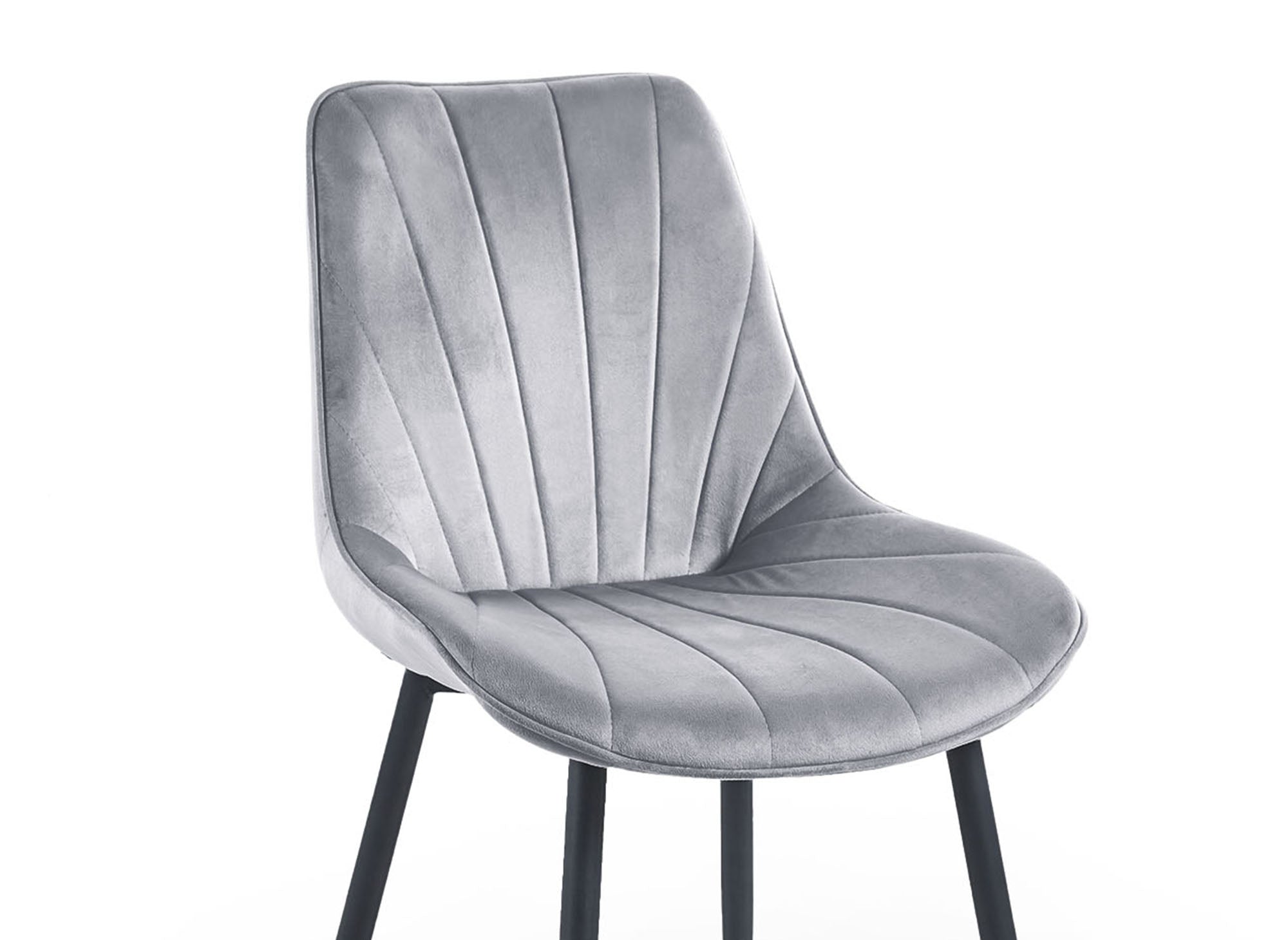 Conjunto de 4 sillas de diseño ELOVA en terciopelo gris