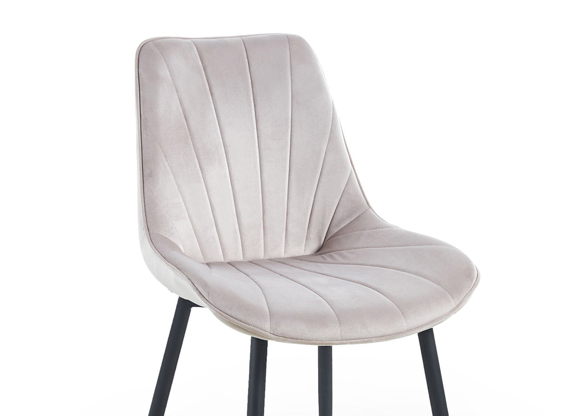 Conjunto de 4 sillas de diseño ELOVA en terciopelo beige