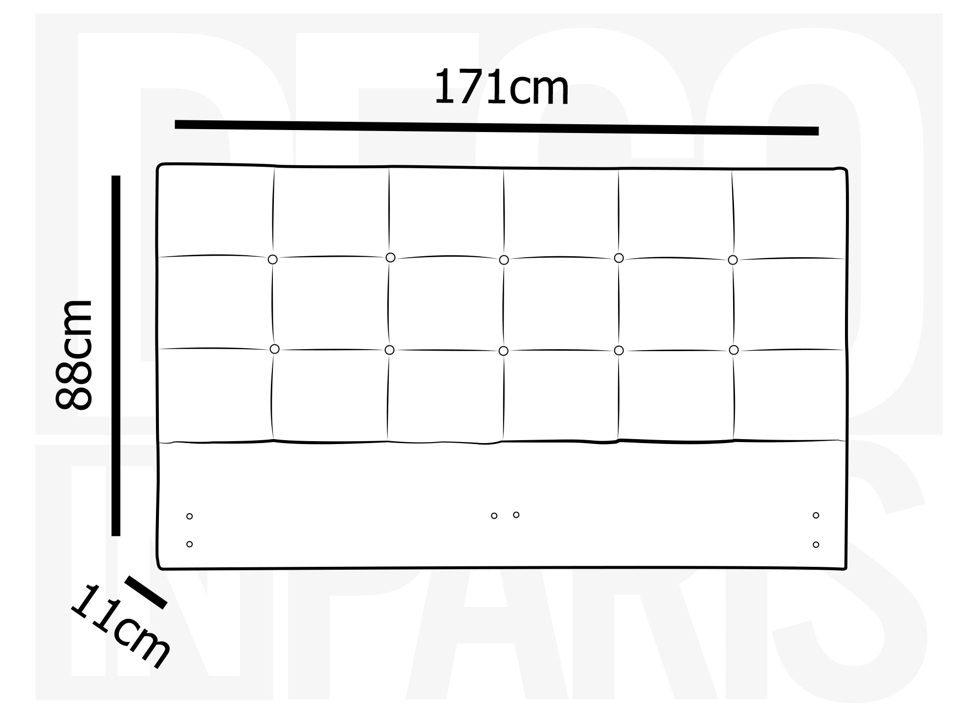 Cabecero de tela gris de diseño ALVERA de 160 cm