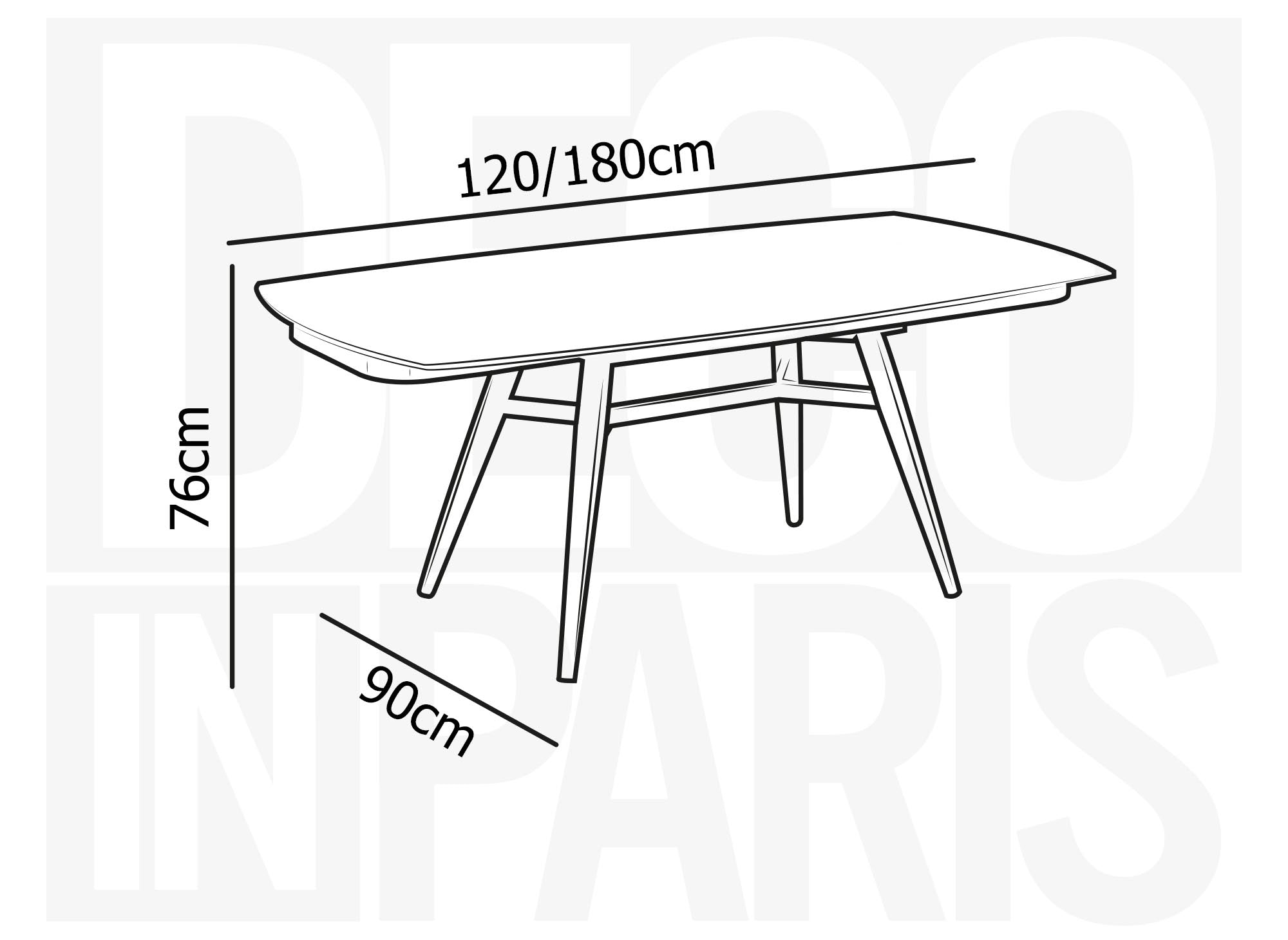 Mesa de comedor rectangular extensible JENA con efecto mármol