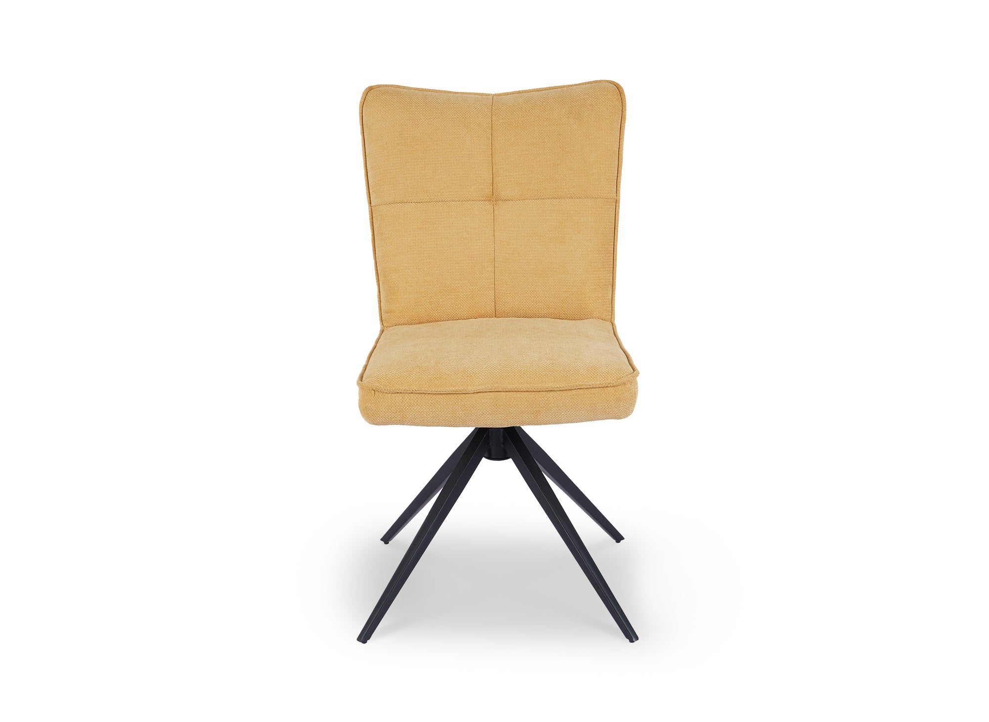 Juego de 2 sillas giratorias FELICIE de tela amarilla