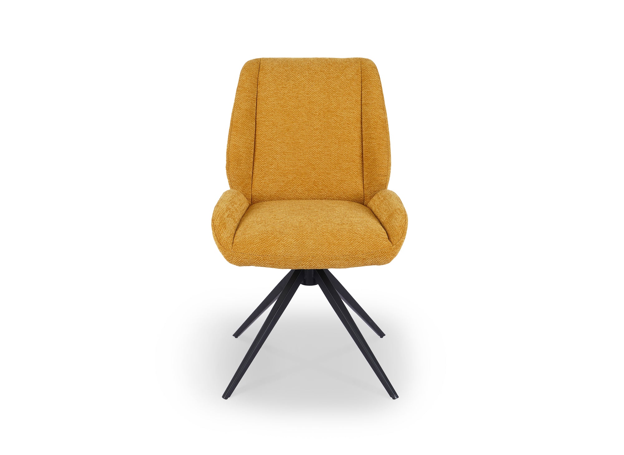 Juego de 2 sillas giratorias LUZIA de tela amarilla