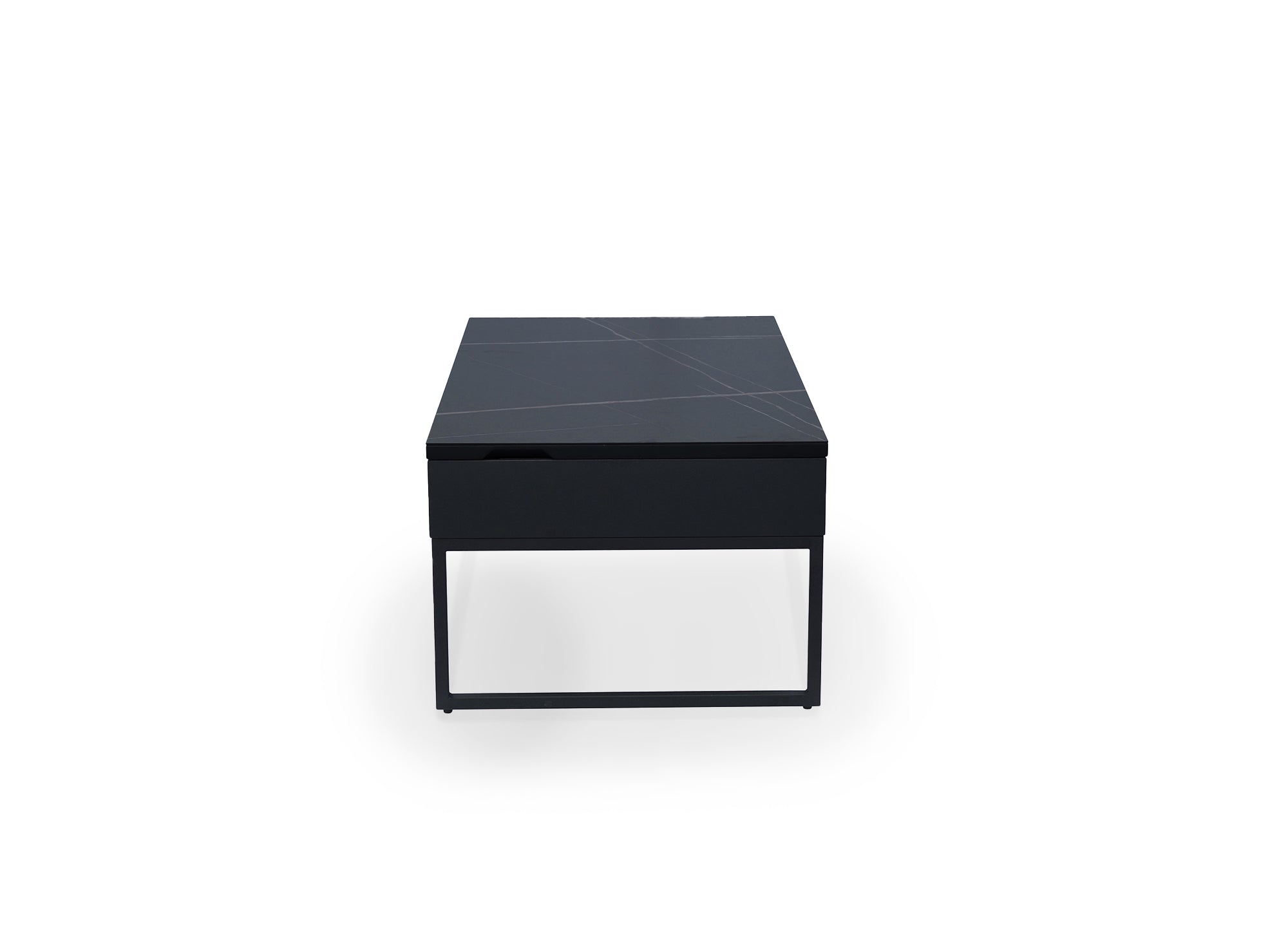 Mesa de centro de diseño MARIE con tapa elevable en cerámica negra