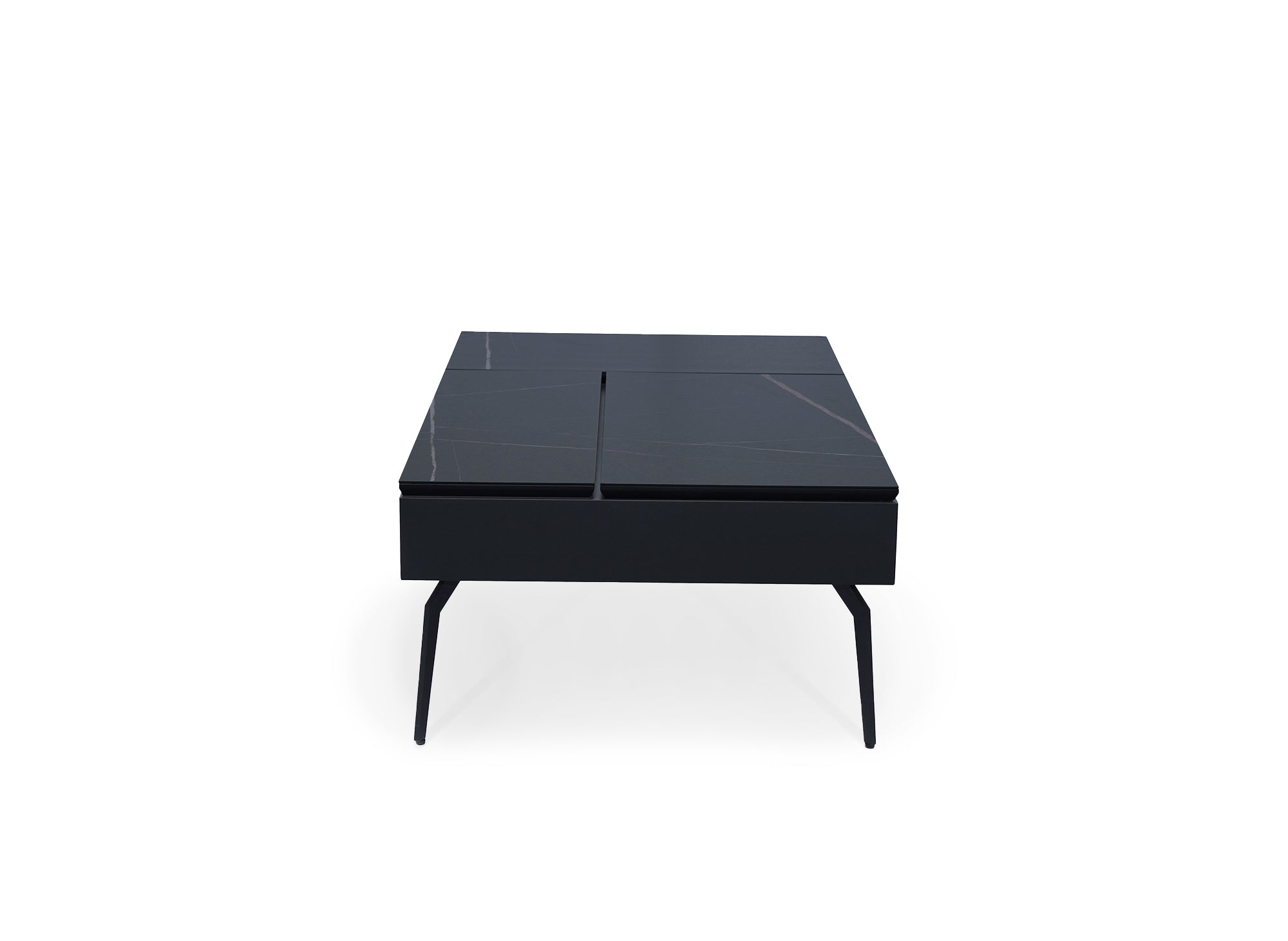 Mesa de centro de diseño SILVANA con tapa elevable en cerámica negra