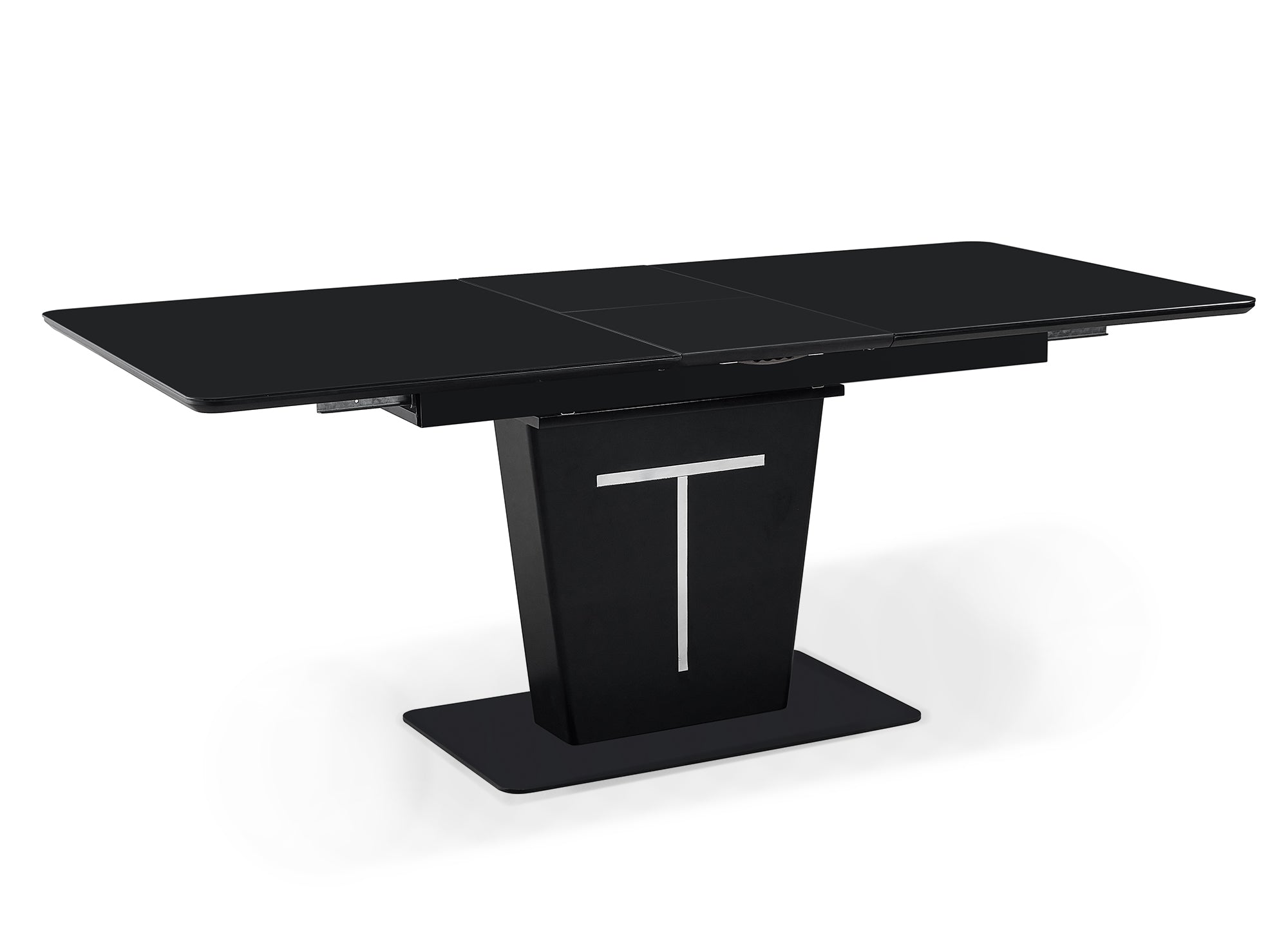 Mesa de comedor extensible rectangular SULIA, diseño negro