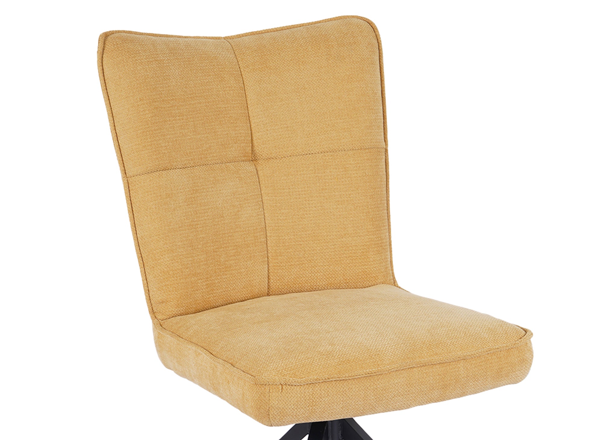 Juego de 2 sillas giratorias FELICIE de tela amarilla