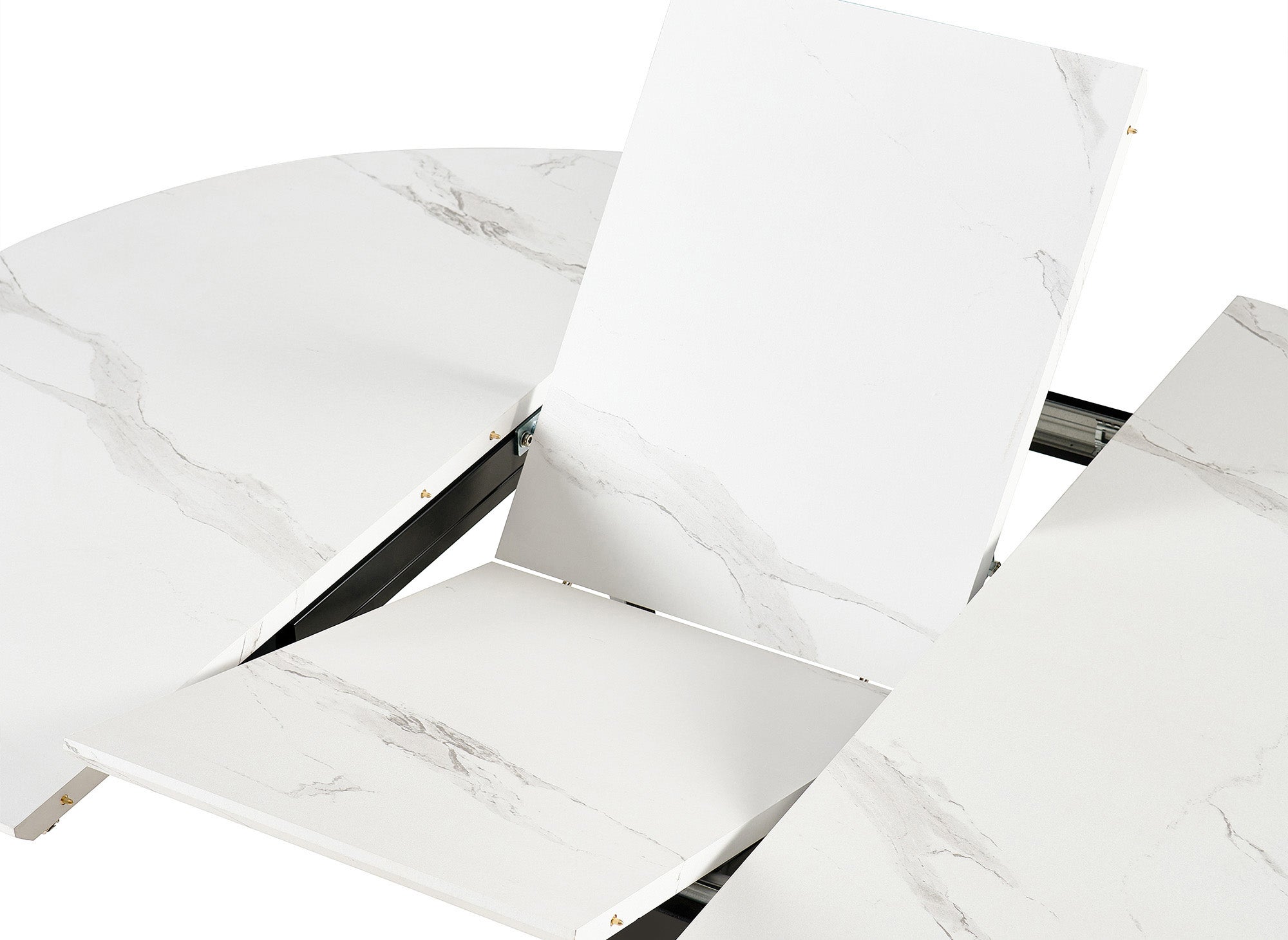 Mesa de comedor redonda extensible KOBY blanca