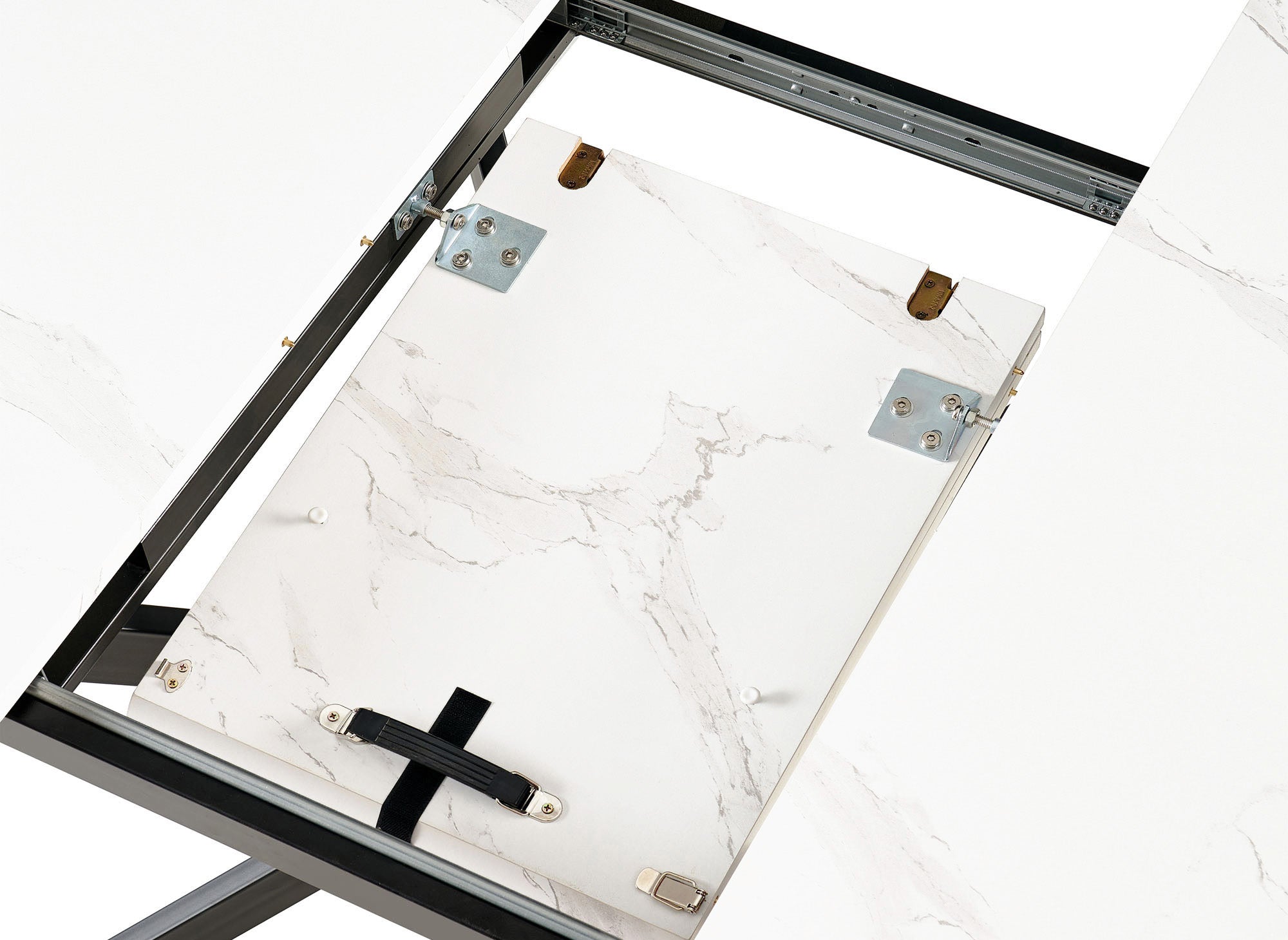 Mesa de comedor redonda extensible KOBY blanca