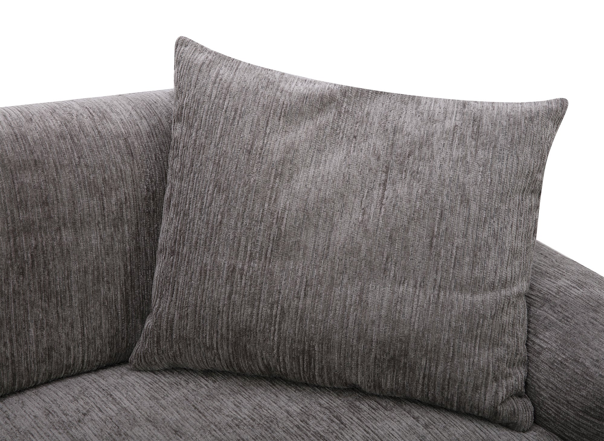 Sofá reclinable eléctrico de 3 plazas HELOISE en terciopelo jaspeado gris oscuro