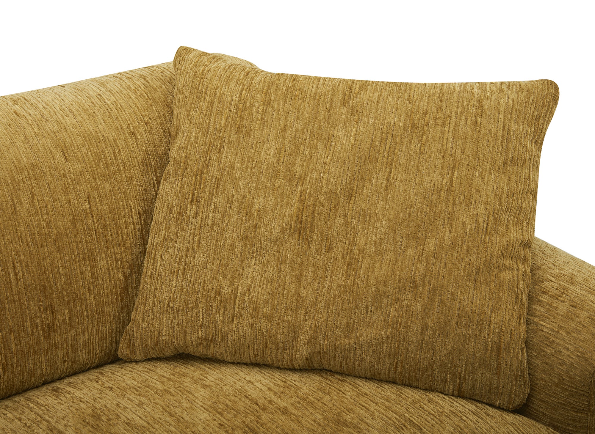 Sofá reclinable eléctrico de 2 plazas HELOISE en terciopelo jaspeado amarillo mostaza