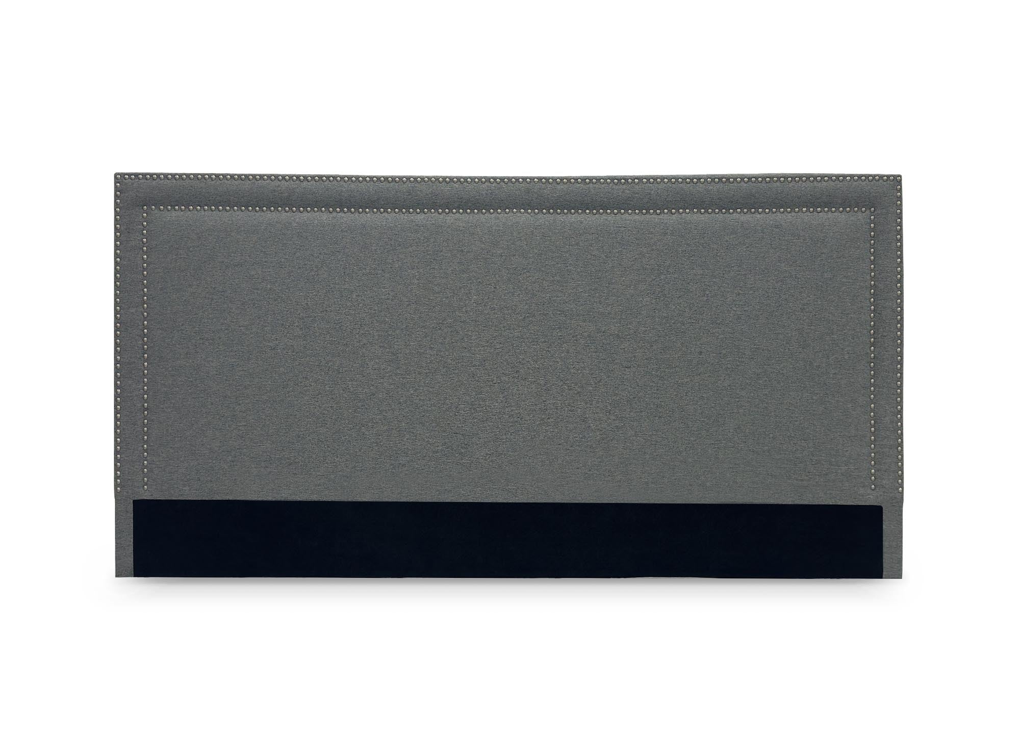 Cabecero LYVE de 160 cm con tachuelas y tapizado en lino gris
