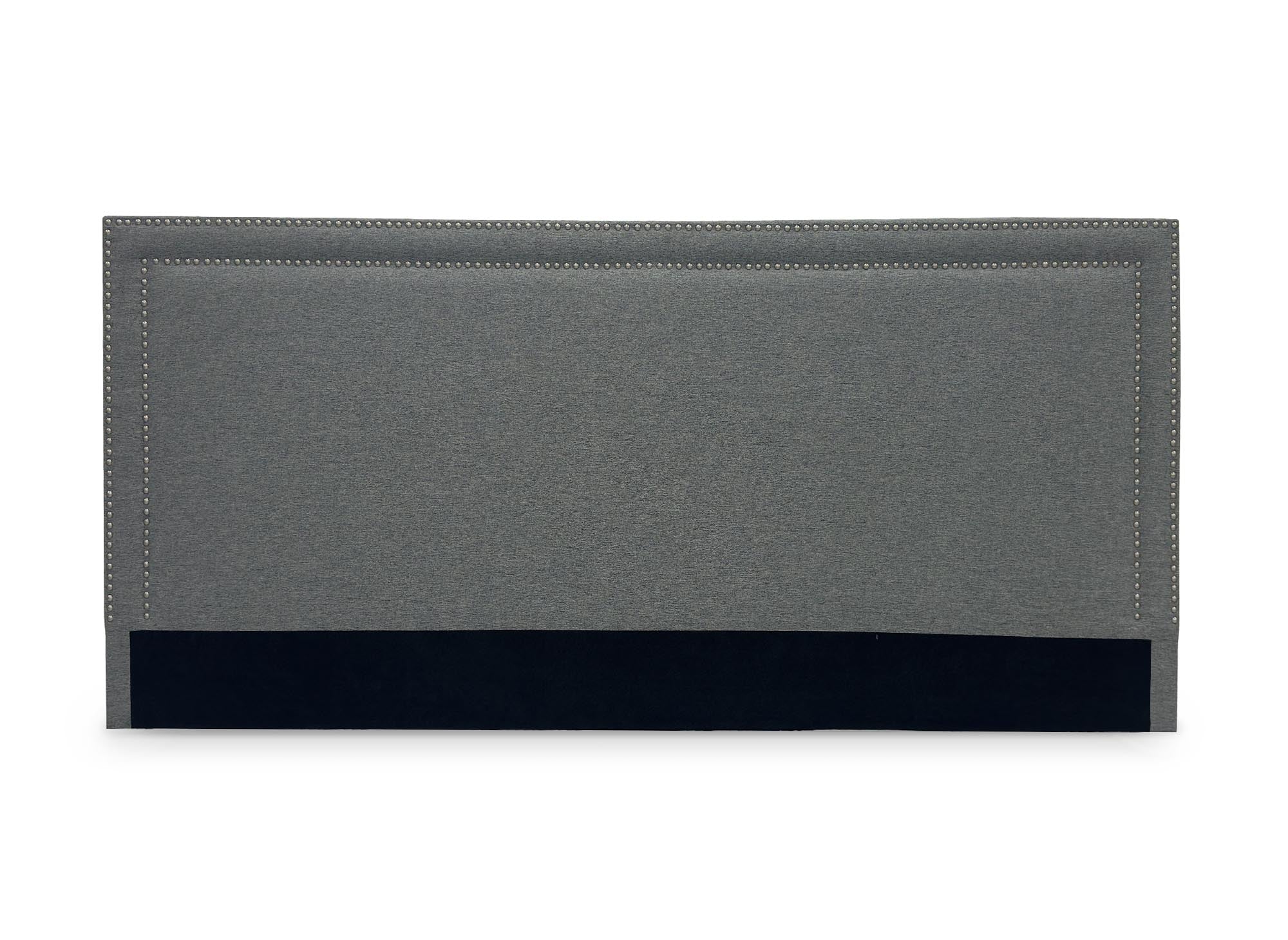 Cabecero LYVE de 180 cm con tachuelas y tapizado en lino gris
