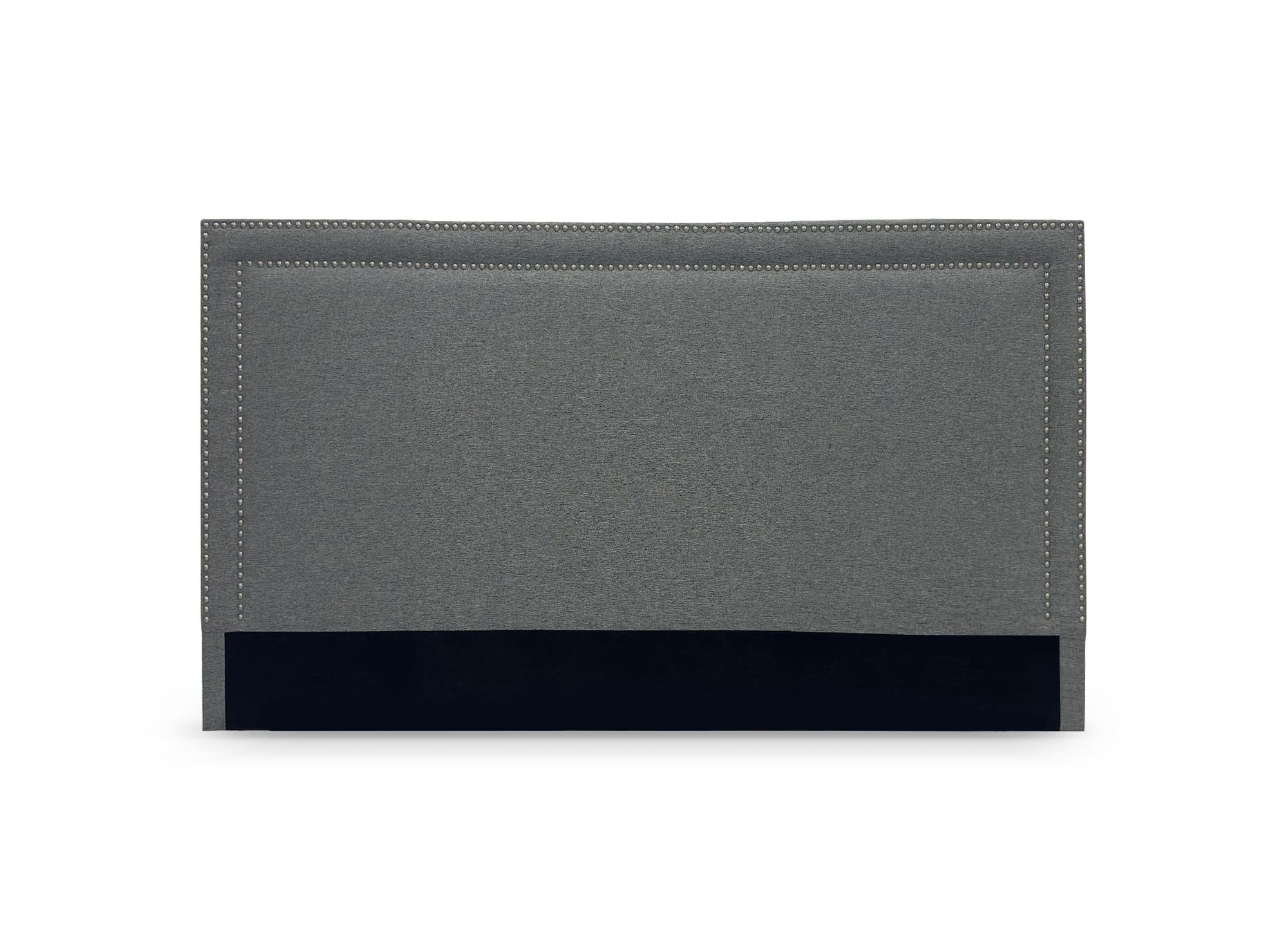 Cabecero LYVE de lino gris con tachuelas, 140 cm