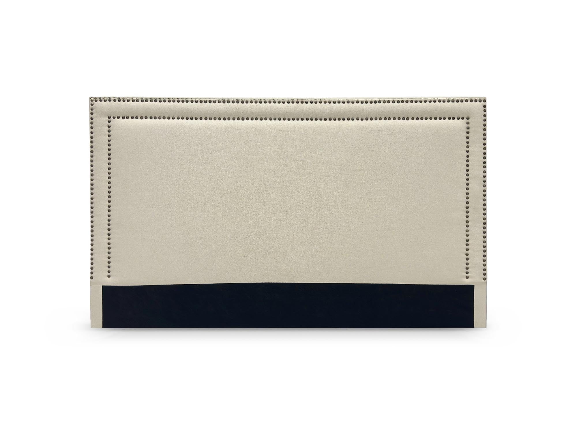 LYVE Cabecero de tela de lino beige con tachuelas 140 cm