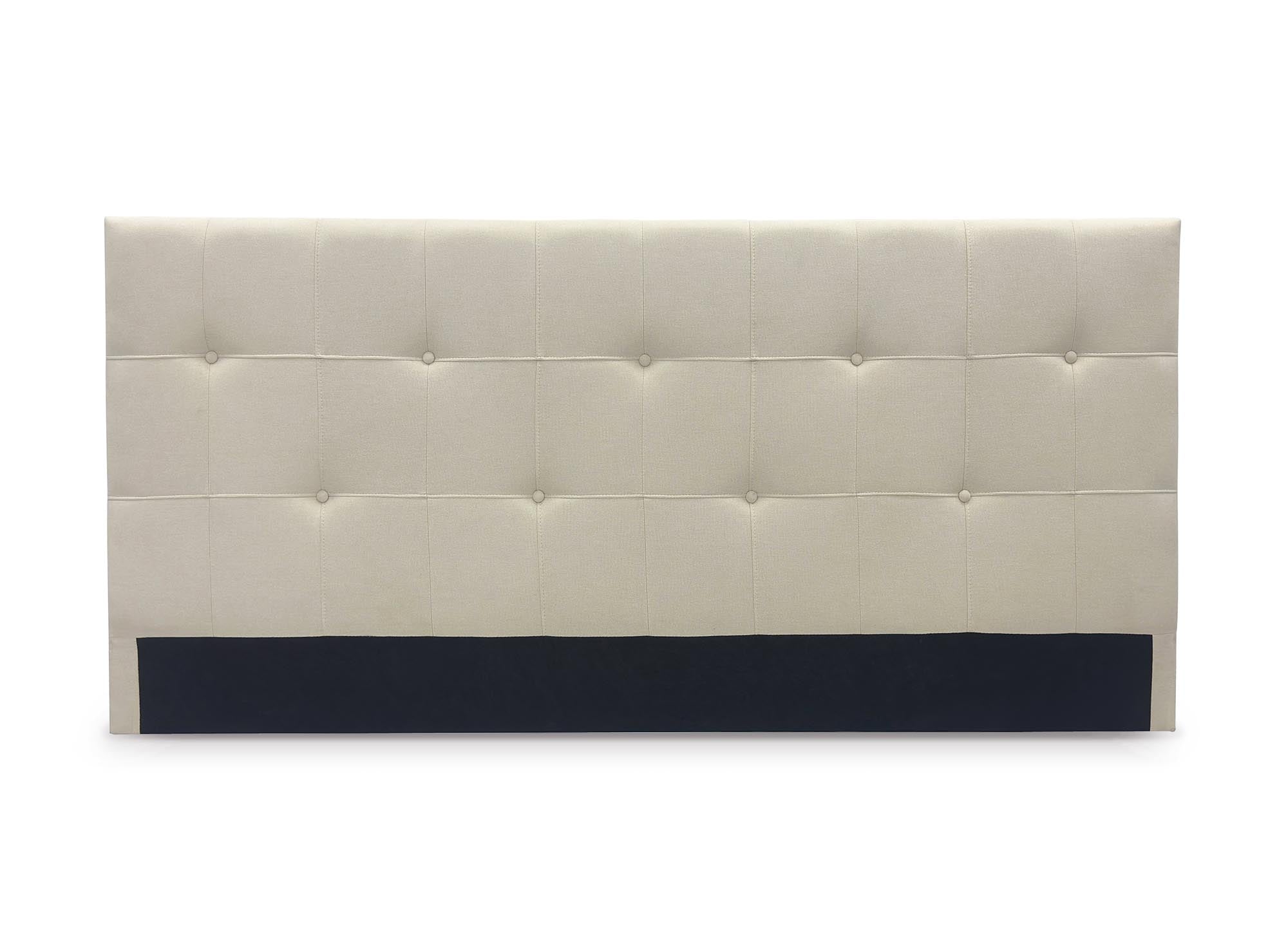 Cabecero tapizado en tela beige, 180 cm, DOMICE