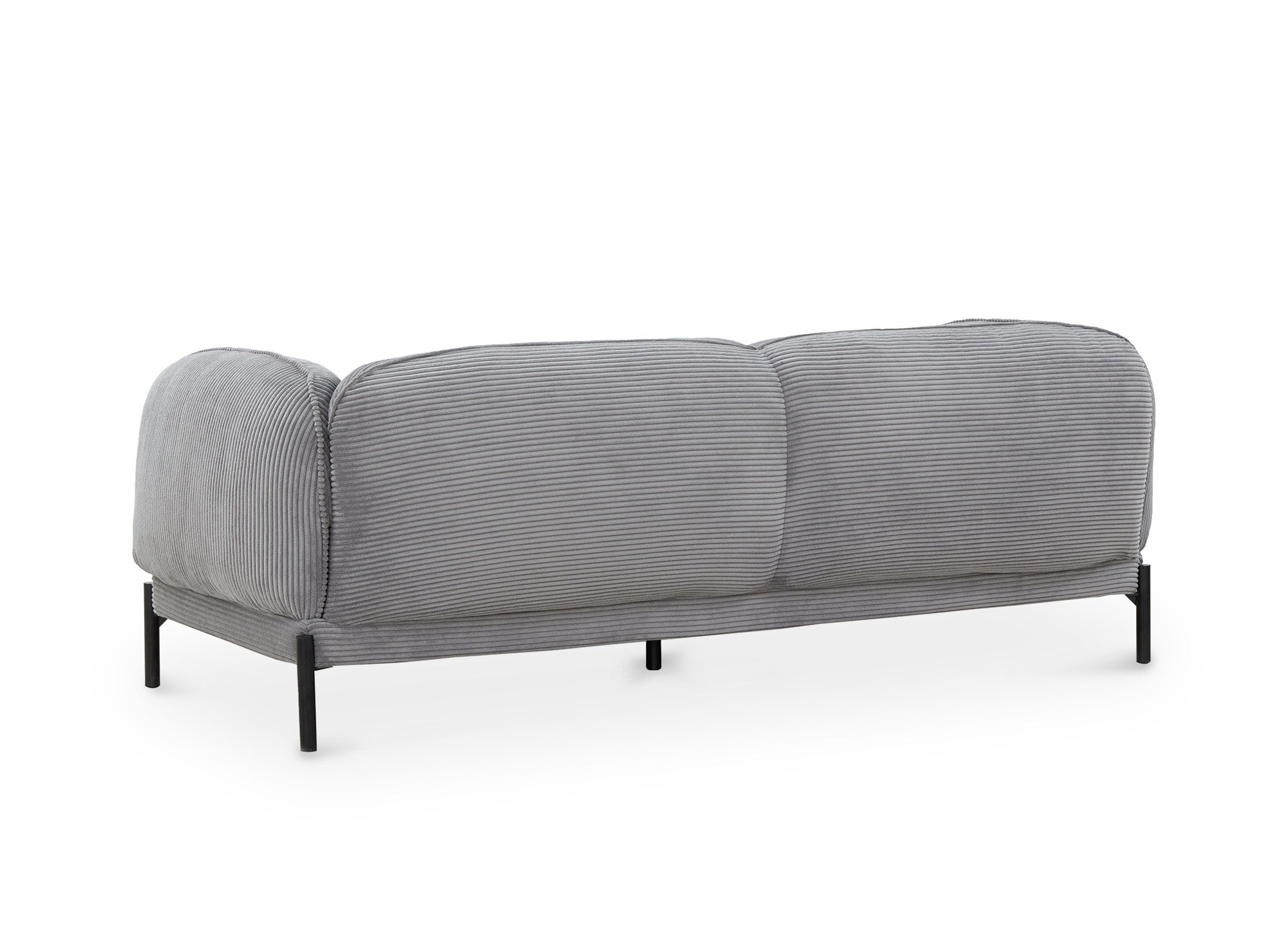 Sofá ANDREA de 3 plazas en terciopelo gris de rayas anchas