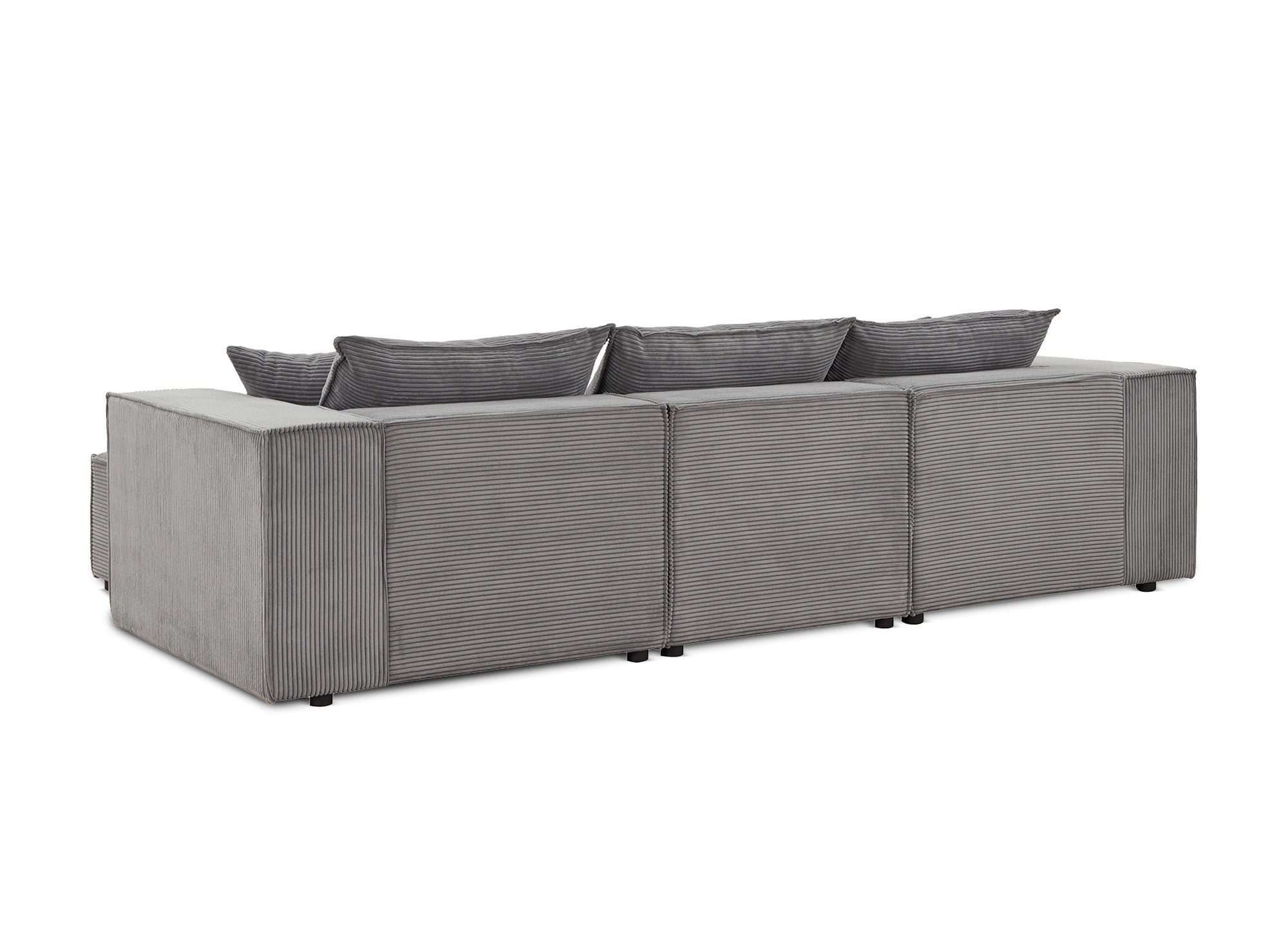 Sofá esquinero modular HARLEM en pana gris gruesa