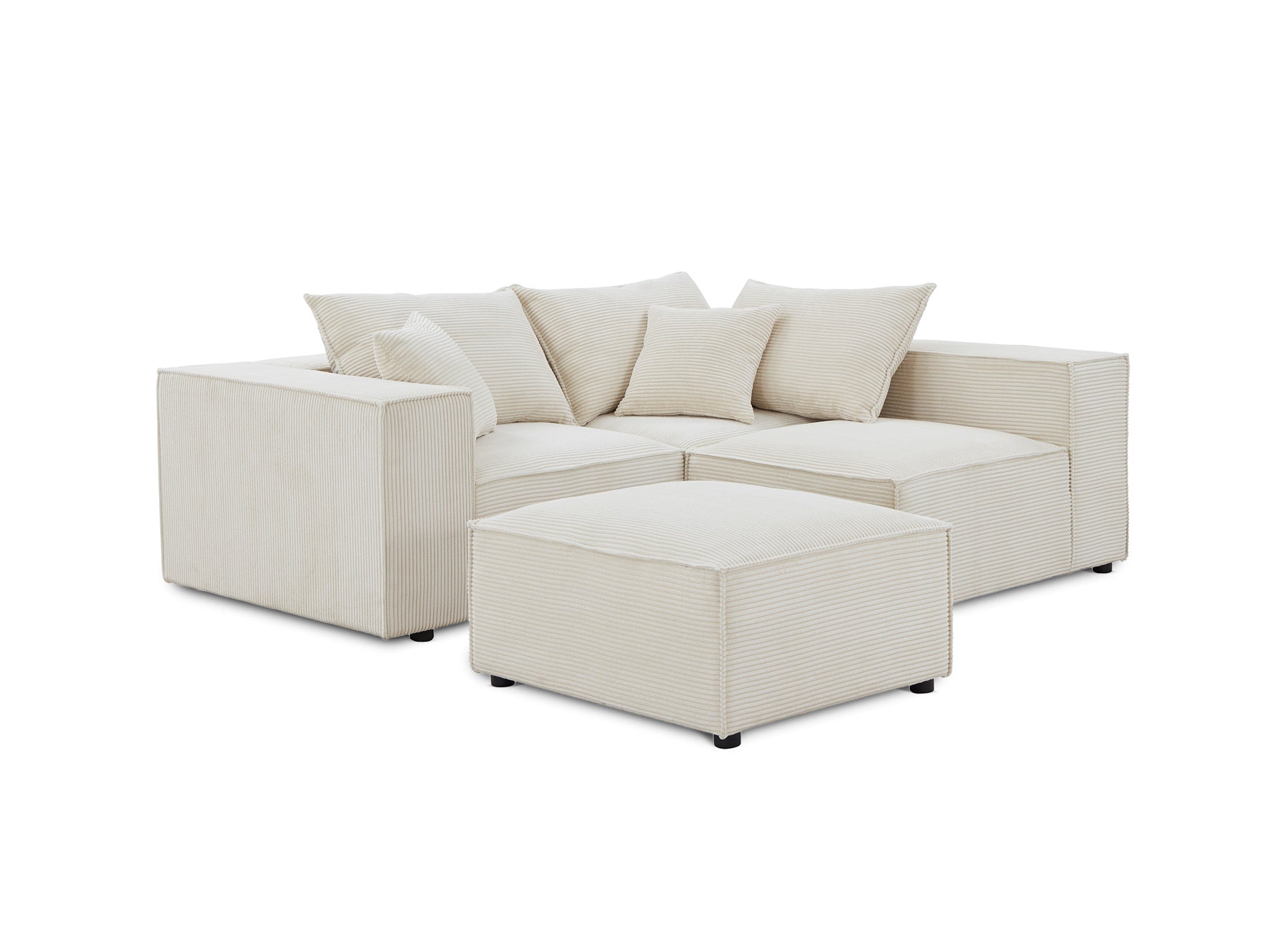 Sofá esquinero modular HARLEM en pana gruesa color beige