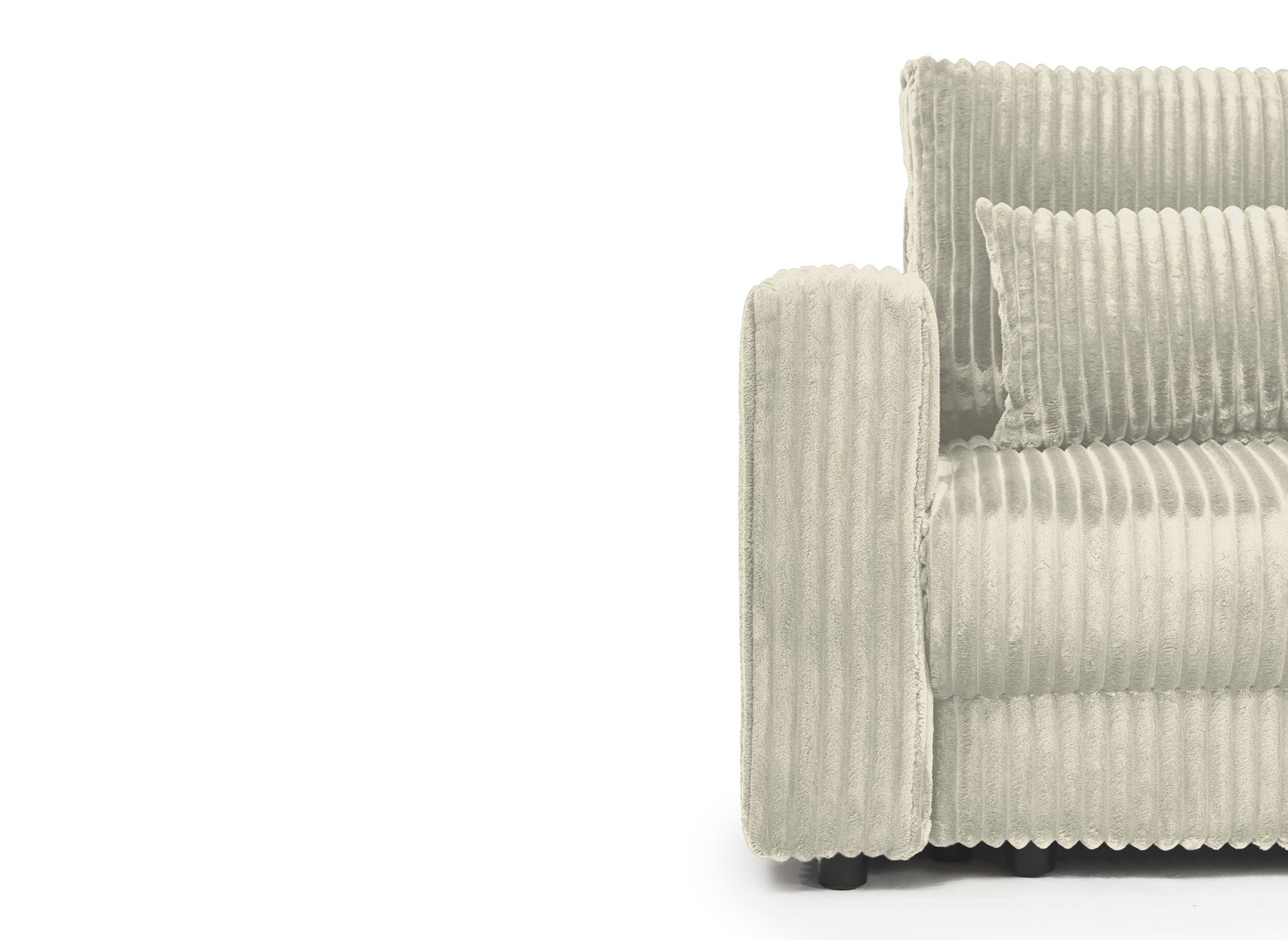 Sofá cama ZURIA de 3 plazas con almacenaje en pana gruesa color beige