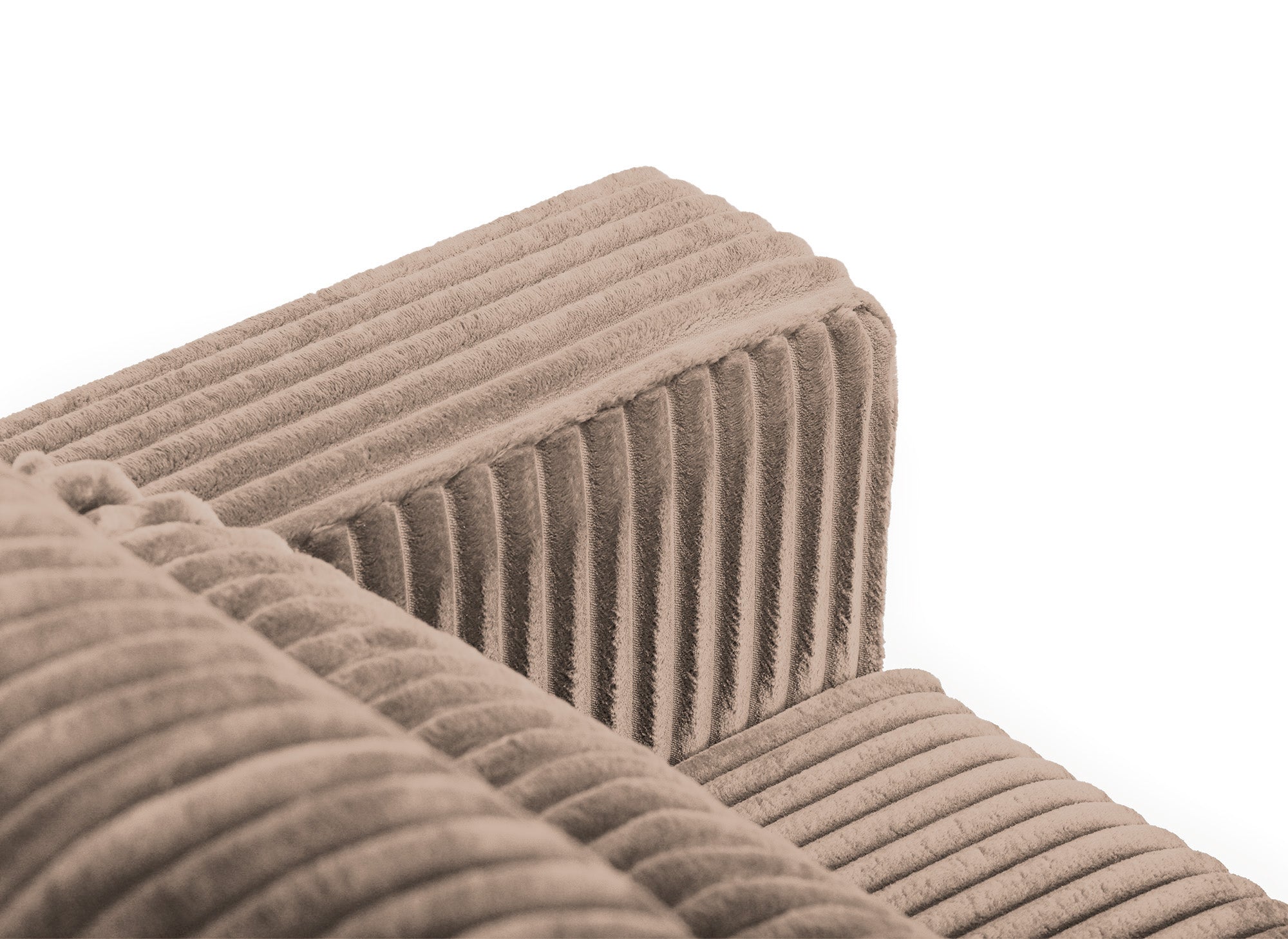 Sofá cama ZURIA de 3 plazas con almacenaje en pana gruesa color topo