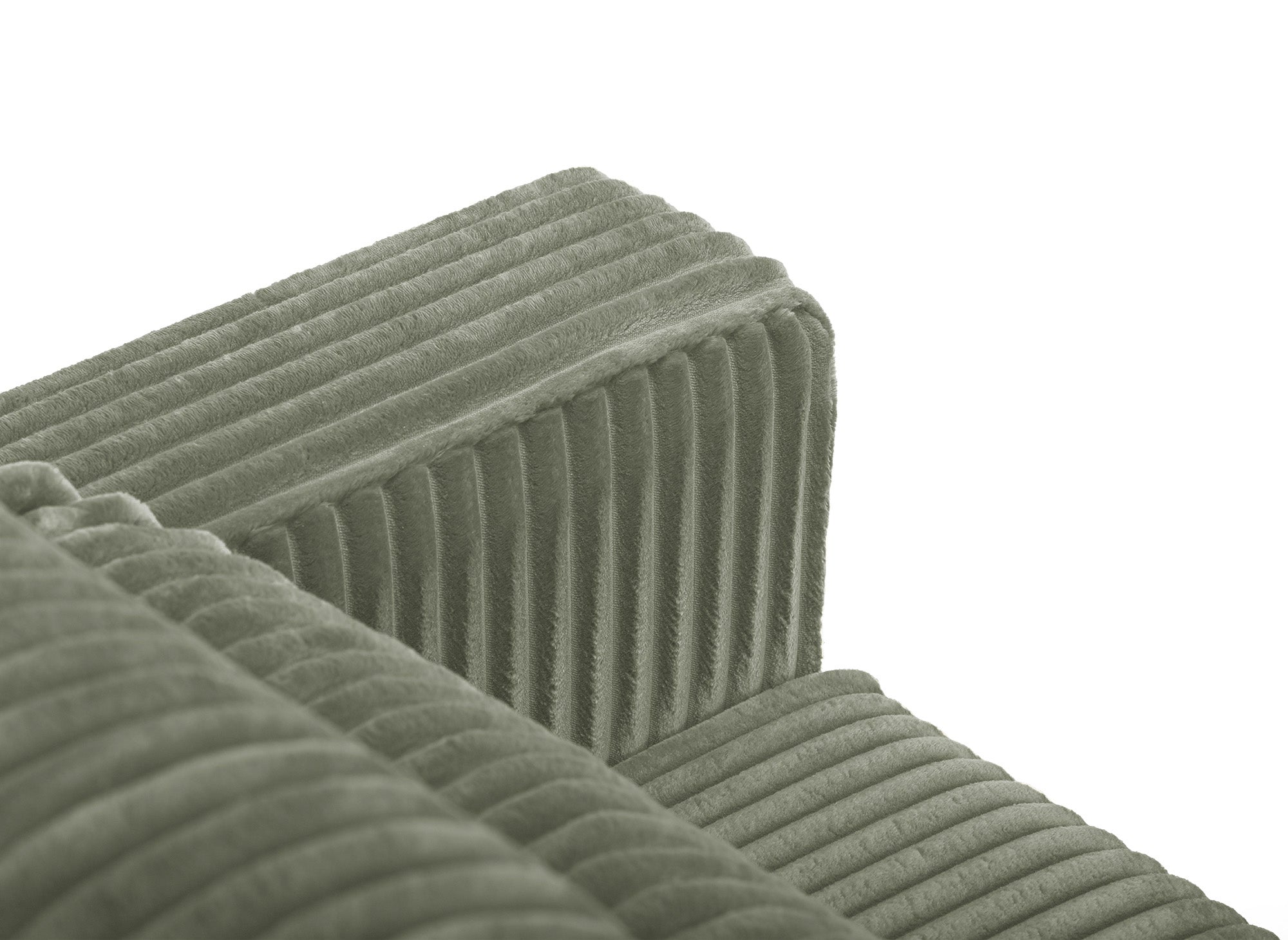 Sofá cama ZURIA de 3 plazas con almacenaje en pana gruesa verde caqui