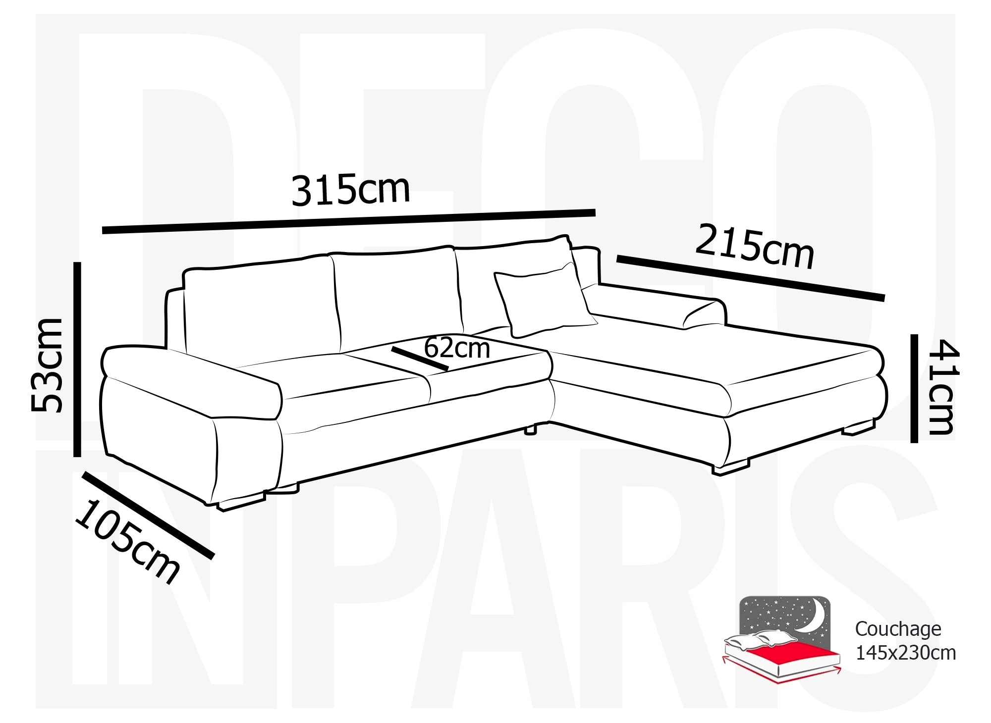 Sofá esquinero convertible reversible SOLEA con almacenaje en terciopelo gris jaspeado