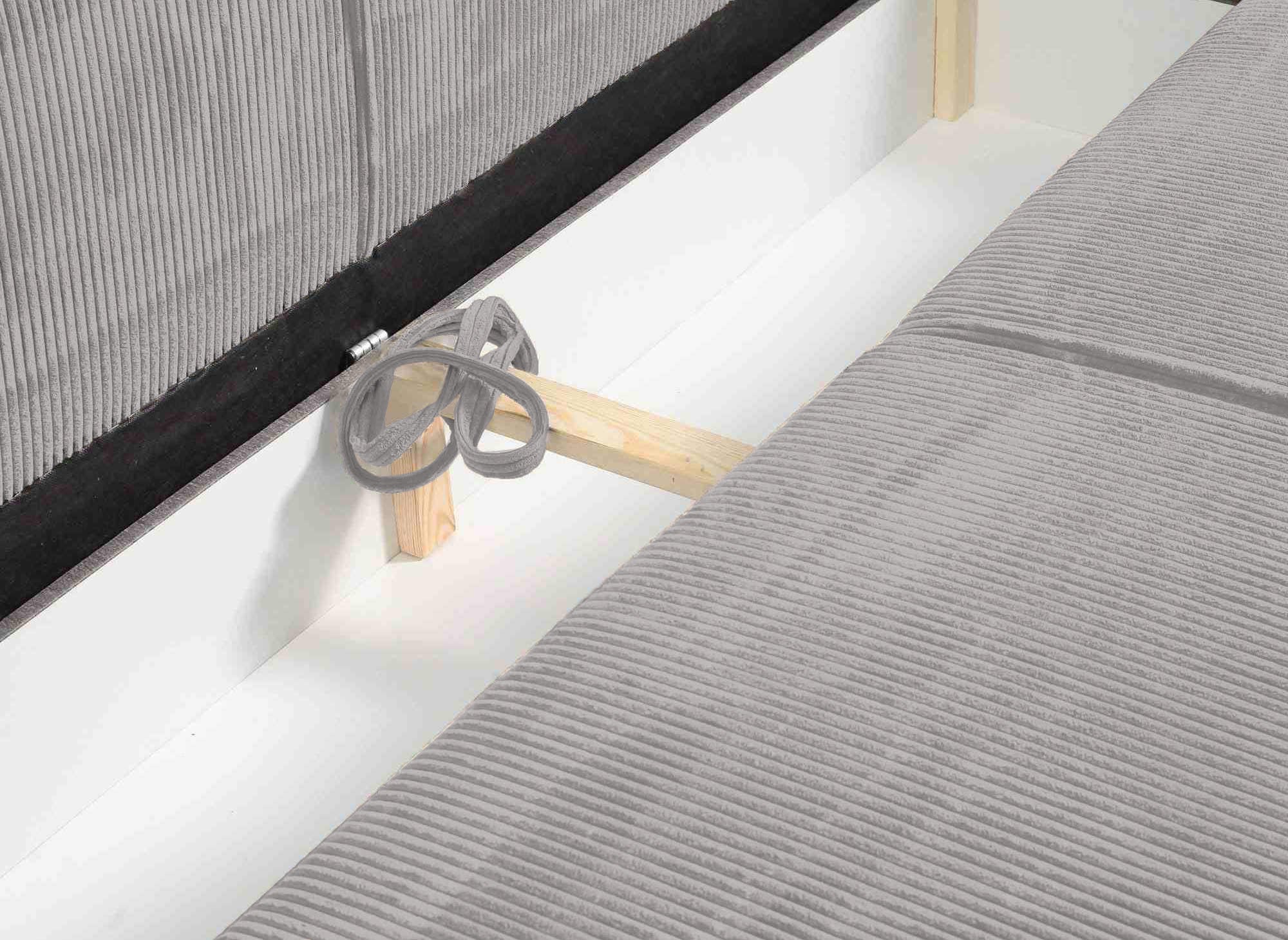 Sofá JADE de 3 plazas con almacenaje en pana gris claro